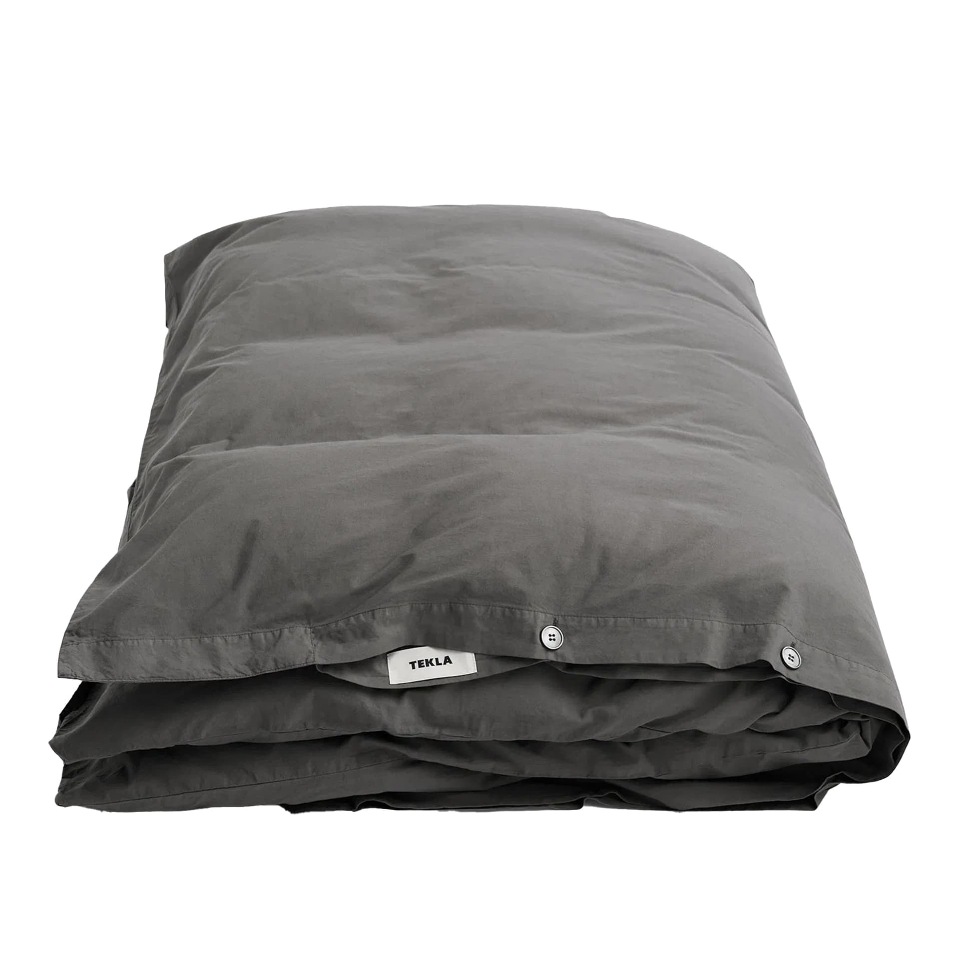 Tekla - Percale  Single Duvet Cover, 150x210, Dark Taupe - Dynetrekk