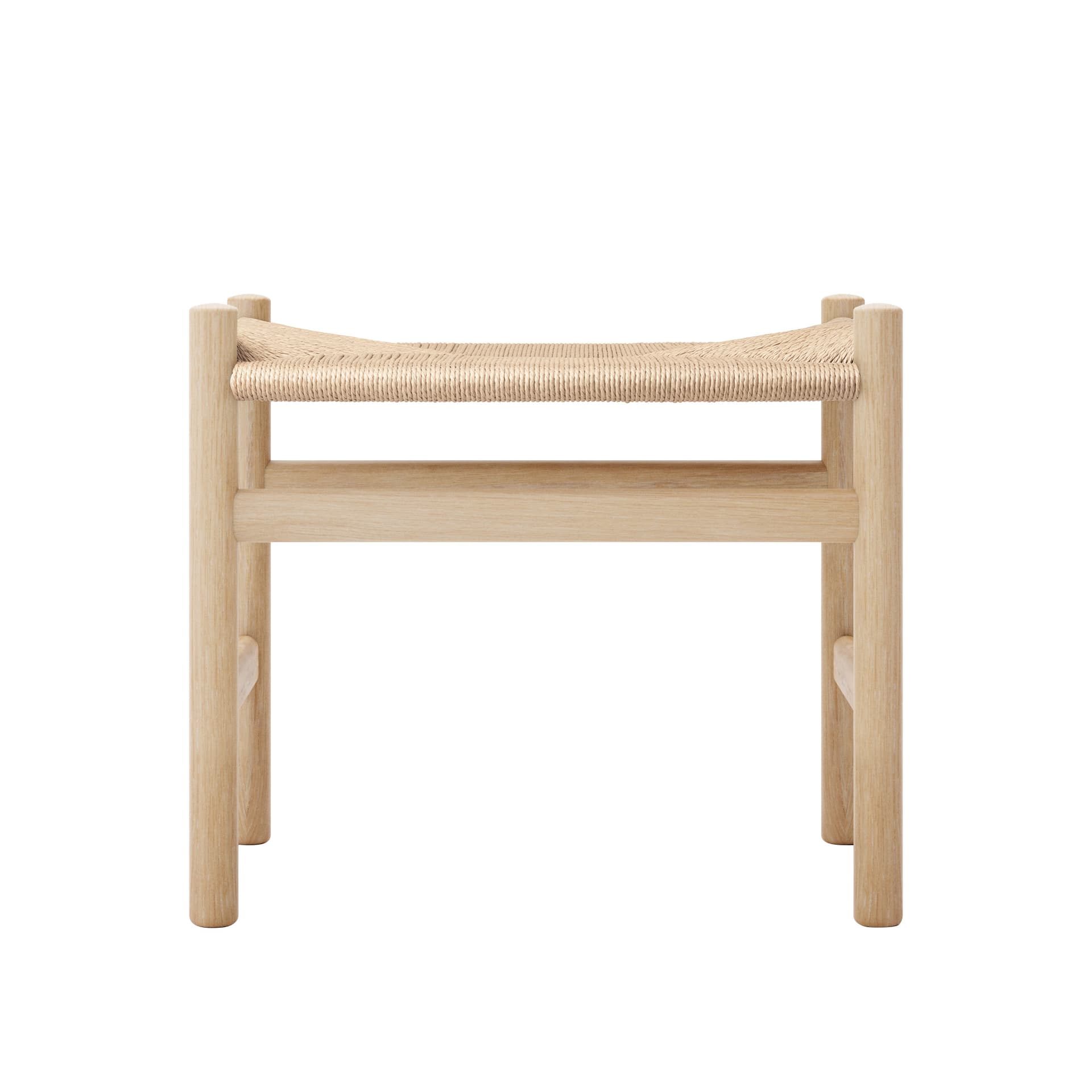 Carl Hansen - CH53, Ek, Vitoljad, Naturflätad, 39 cm - Skamler & Taburetter - Hans J. Wegner - Tre farget - Papir/Tre