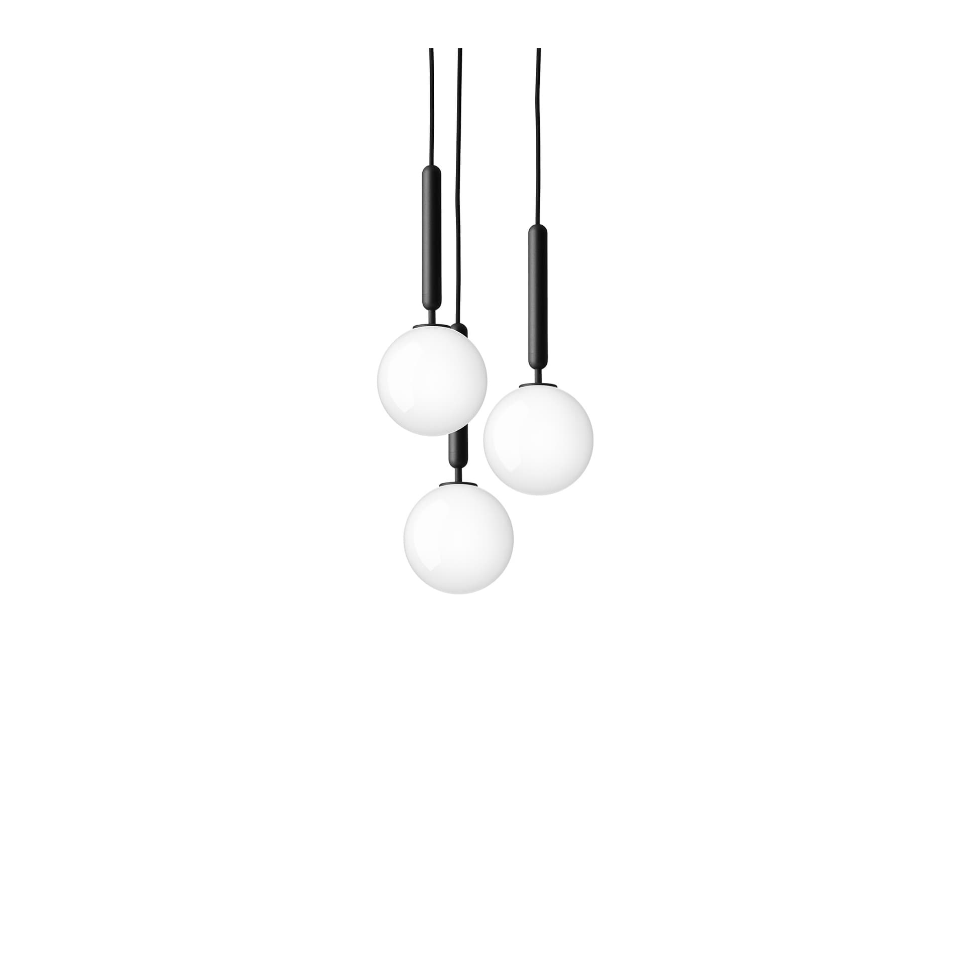 Nuura Aps - Miira 3 lysekrone, grå/opal, Ø 31 cm, 3 lyskilder Nuura