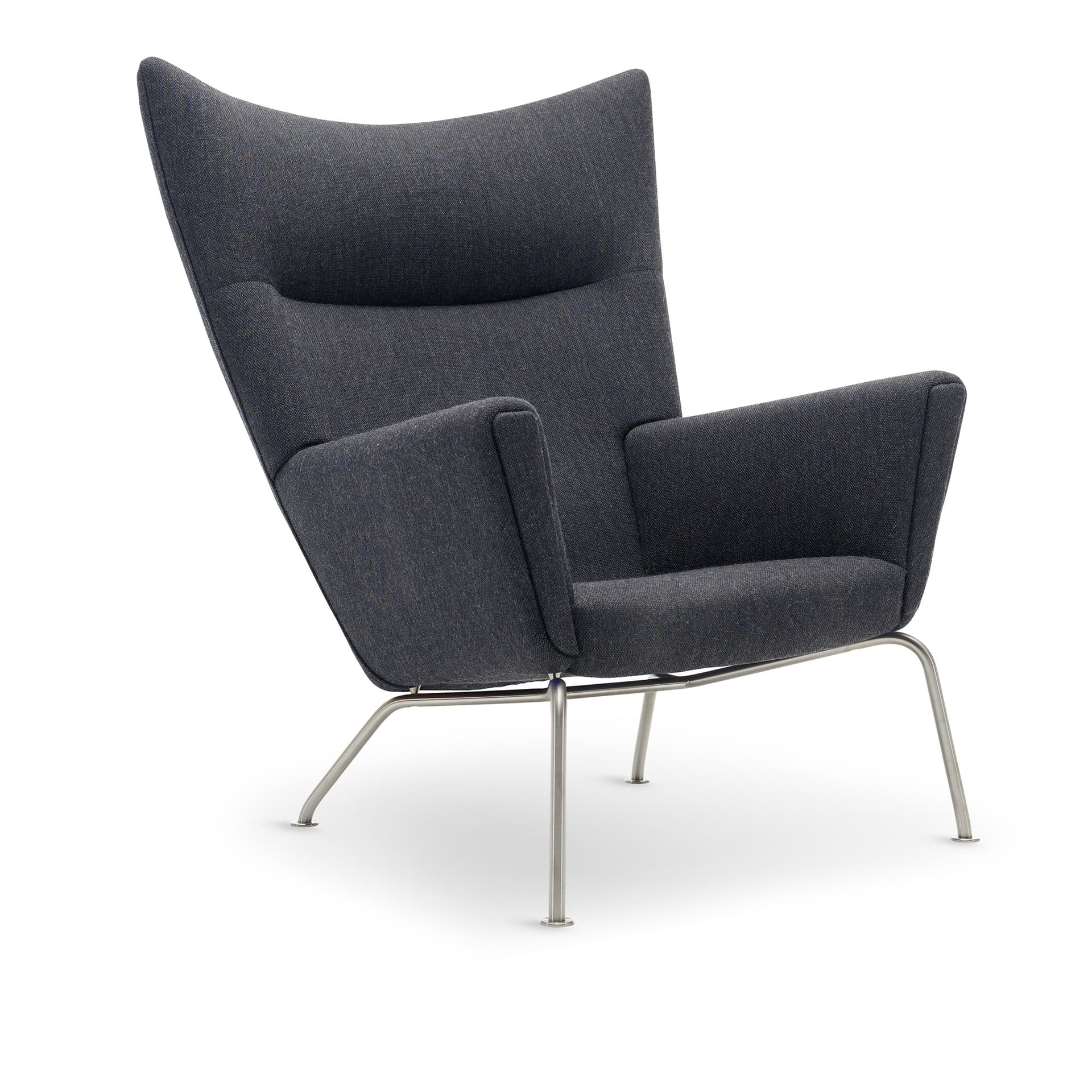 Carl Hansen - CH445 Wingchair Fiord 191 Stainless HR FSC®70% - Lenestoler - Hans J. Wegner - Blå - Tre