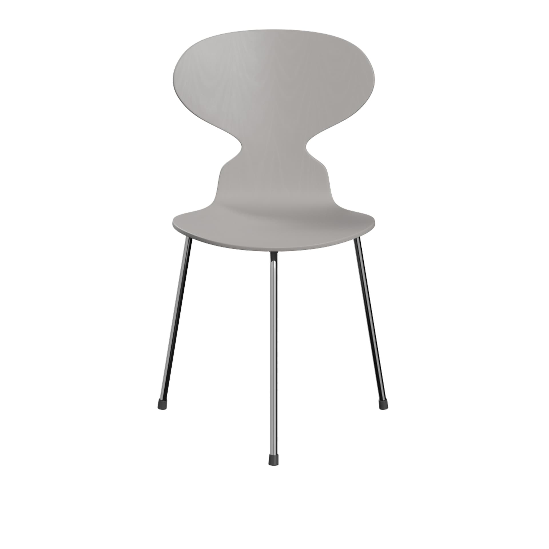 Fritz Hansen - Ant 3100 farget asketrefinér stålstativ krom nine grey - Spisestoler - Arne Jacobsen - Grå - Tre