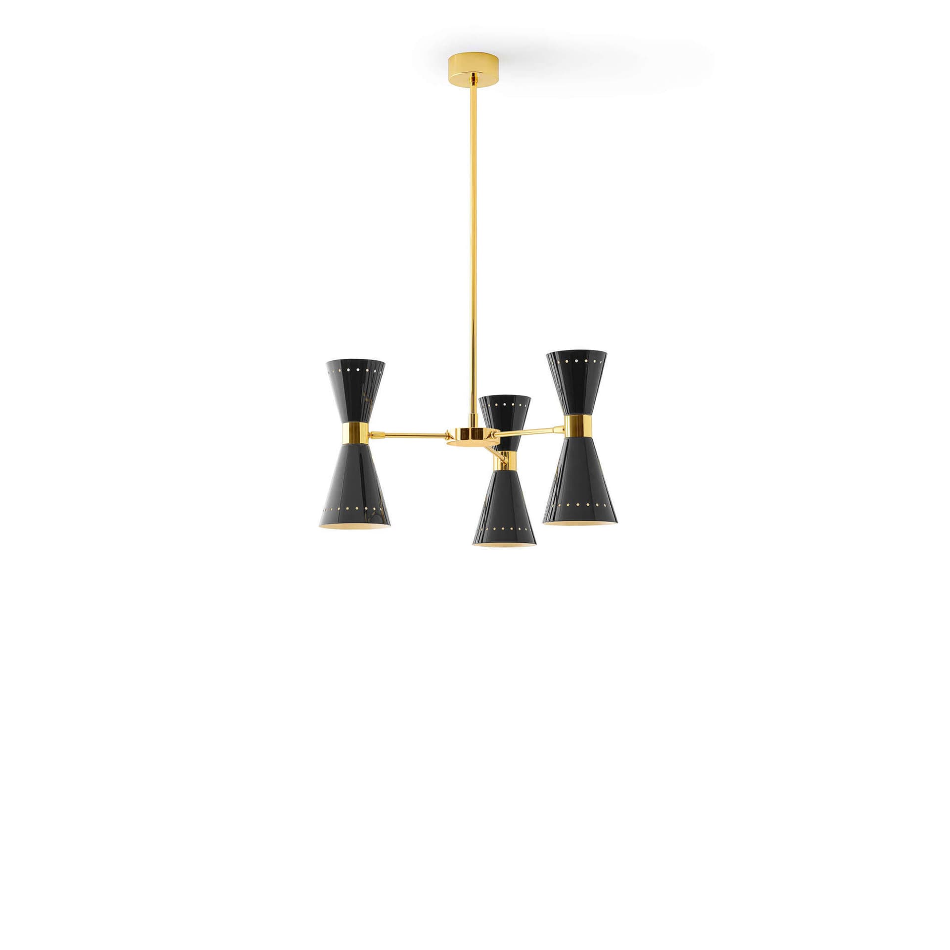 Stilnovo - Megafono pendellampe, svart, lengde 54 cm, 6 lyskilder,