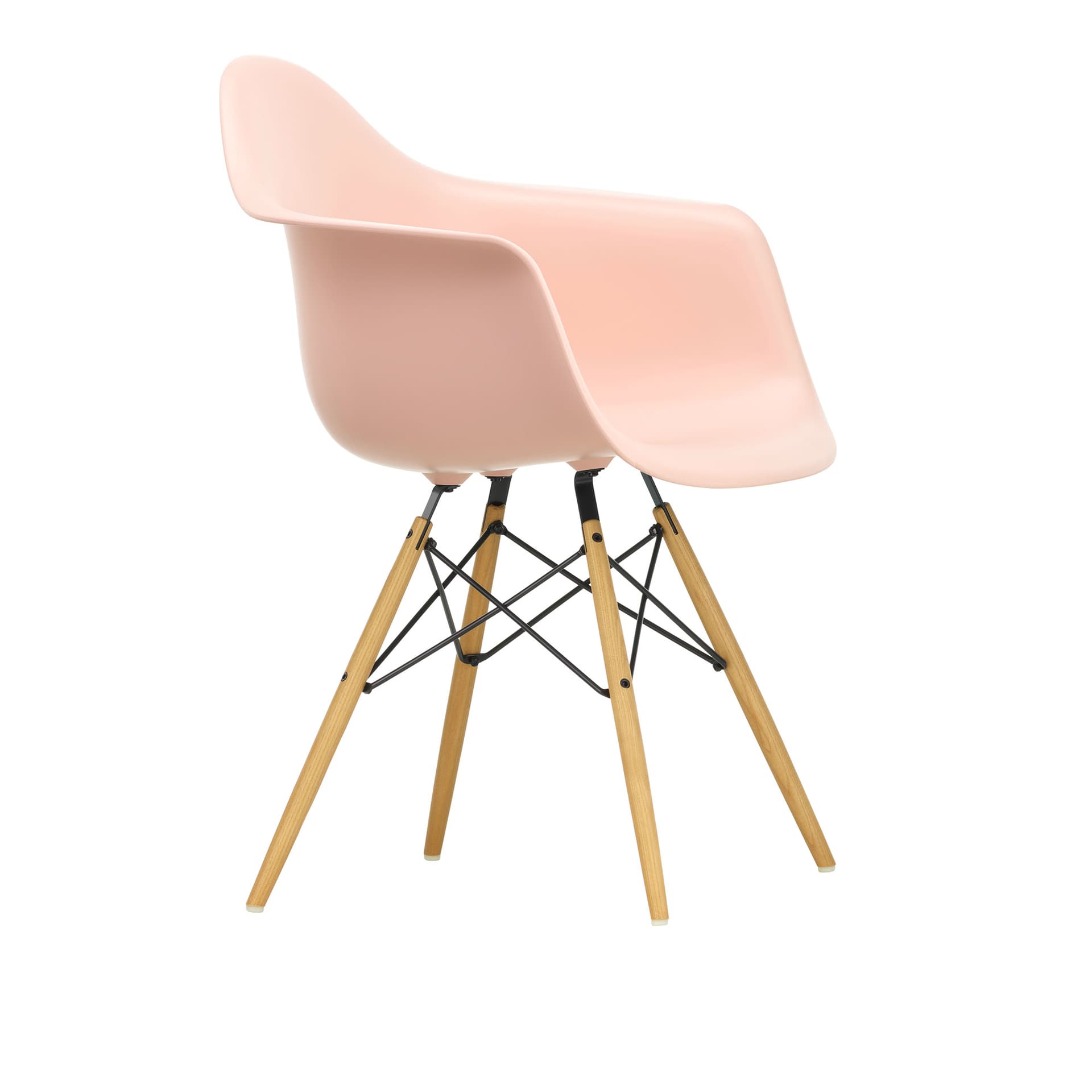 Vitra - Eames Plastic Armchair DAW - 41 Pale Rose - Ash Honey Tone - Spisestoler - Charles & Ray Eames - Rosa - Metall/Tre/Plast