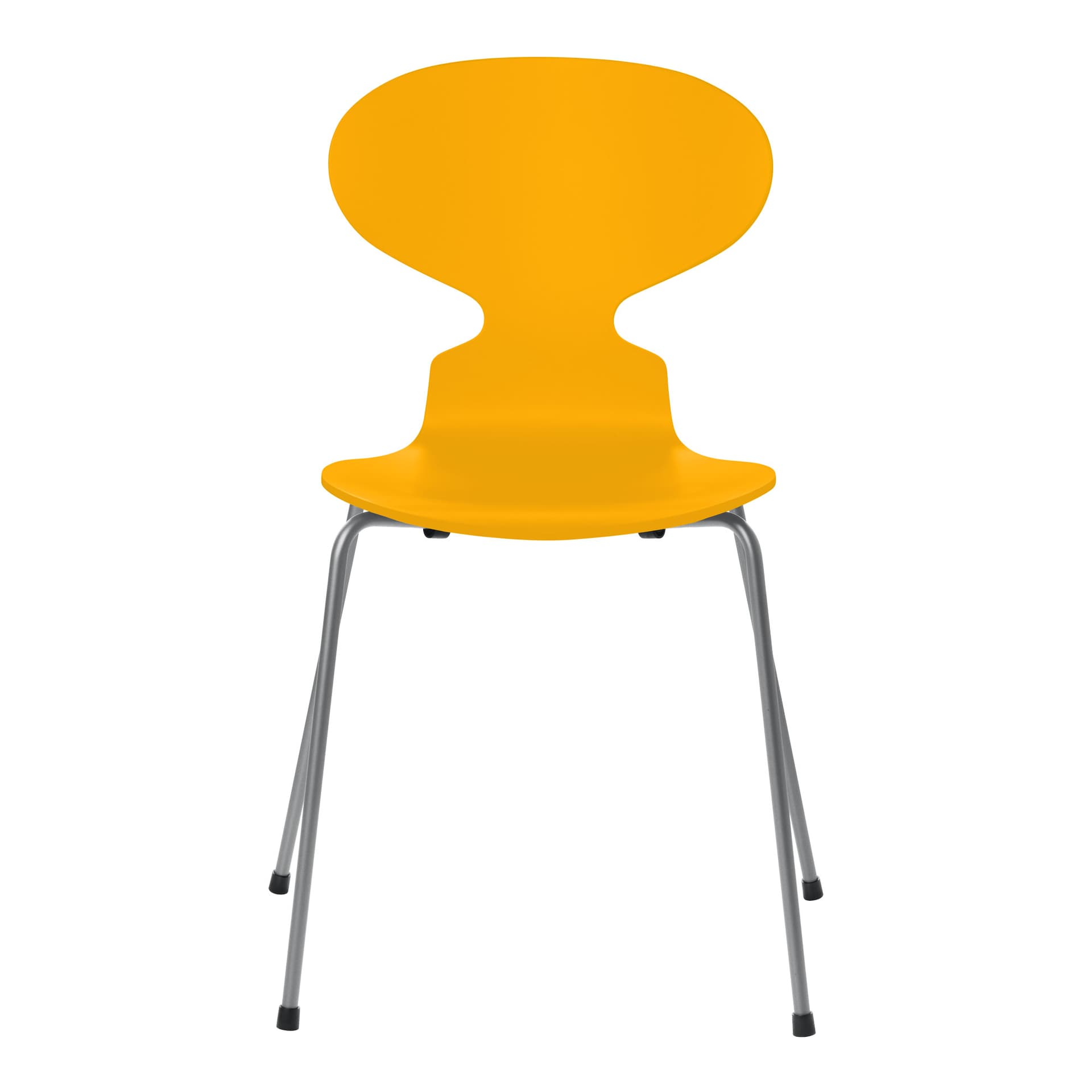 Fritz Hansen - Ant 3101 lakkert bøketrefinér stålstativ sølvgrå true yellow - Spisestoler - Arne Jacobsen - Gul - Metall/Tre