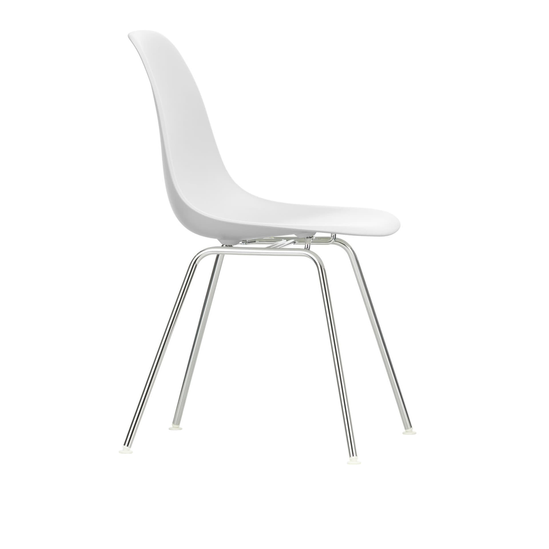 Vitra - Eames RE Plastic Chair DSX 85 Cotton White, Chrome - Spisestoler - Charles & Ray Eames - Hvit - Metall/Plast