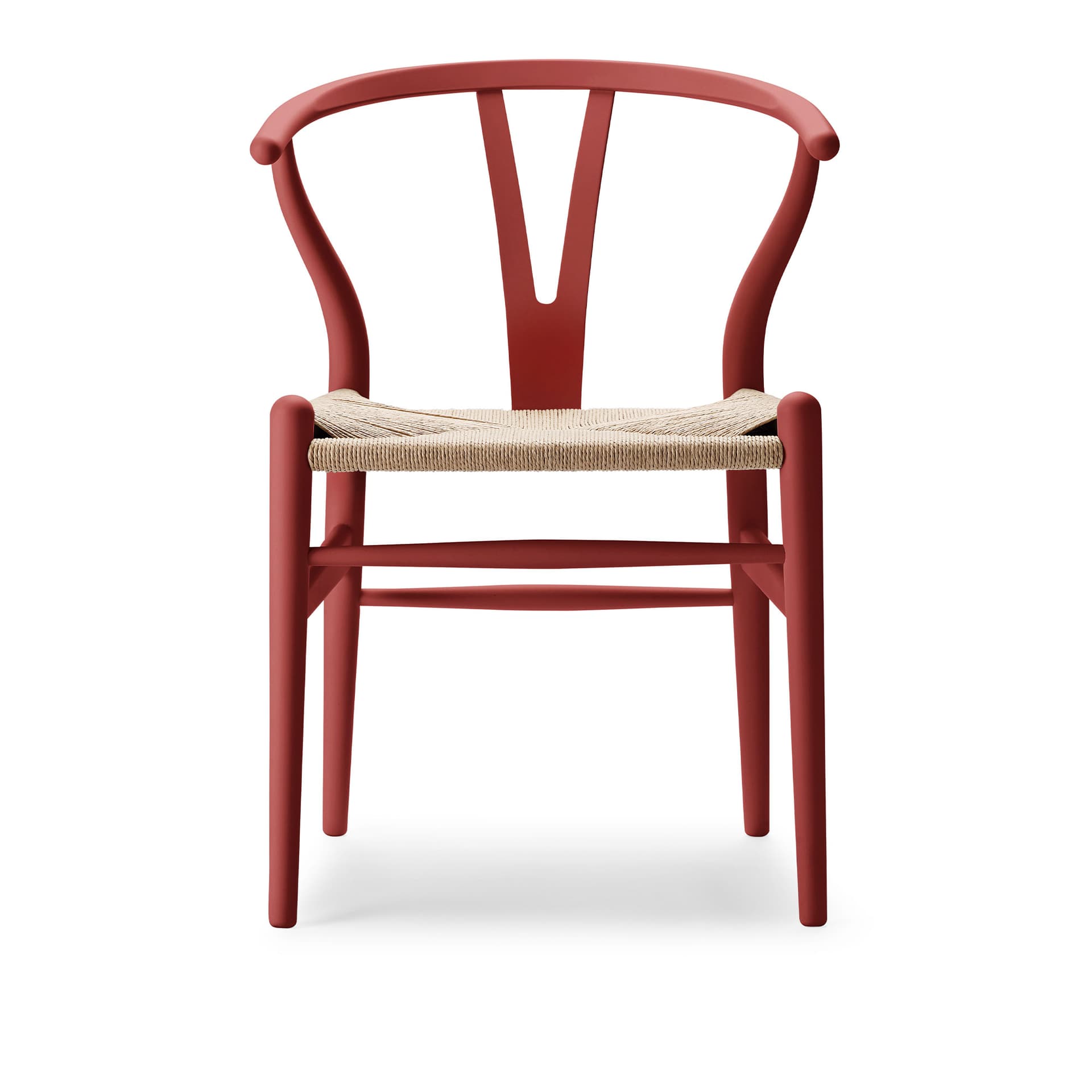 Carl Hansen - CH24 Y-stolen Bok Falu - Spisestoler - Hans J. Wegner - Rød - Papir/Tre