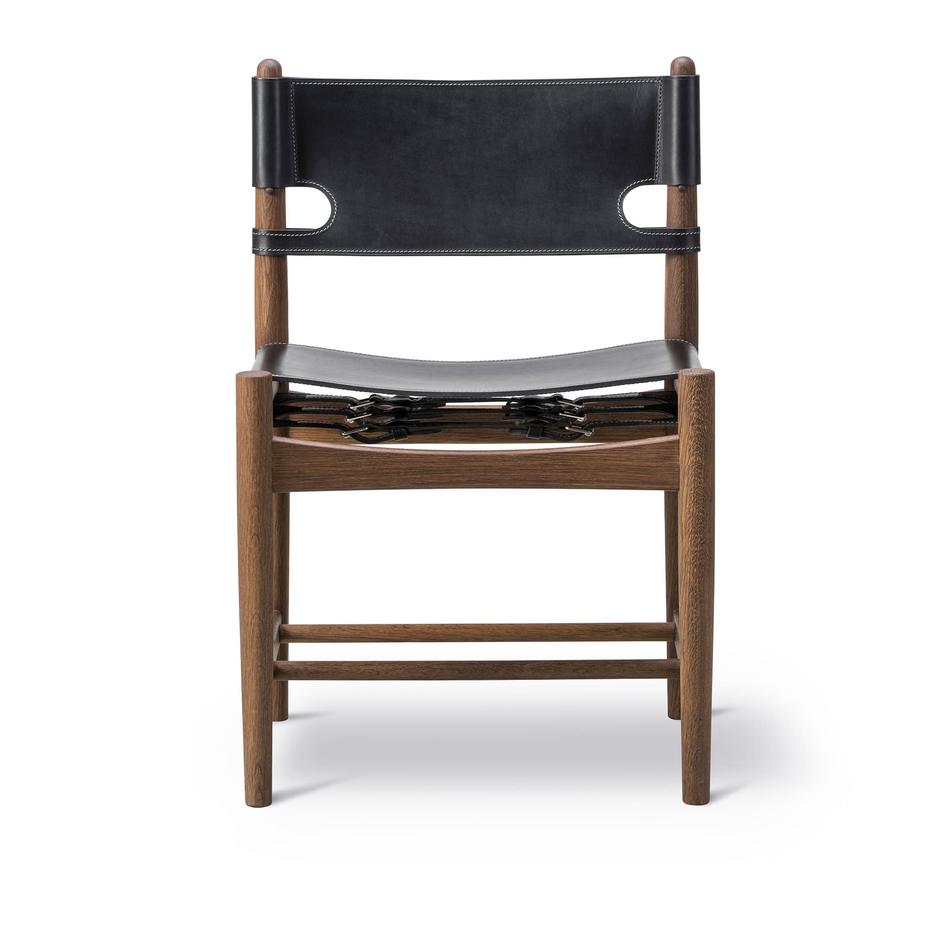 Fredericia Furniture - The Spanish Dining Chair Rökt ek / Svart läder - Spisestoler - Børge Mogensen - Svart - Lær/Tre