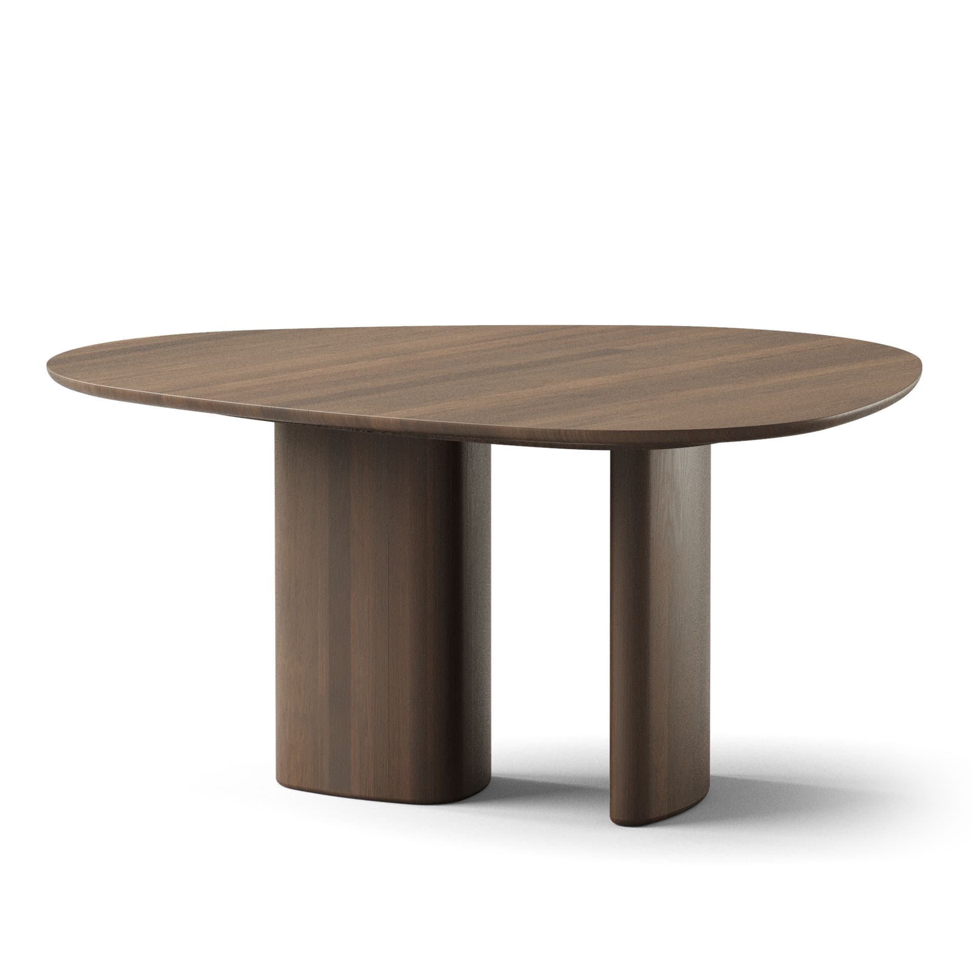 Dk3 - Tangent Table Round Ø136 x W160 x H72 cm  Max 2 extension leaves Smoked oak - oil - Spisebord - Brun - Tre