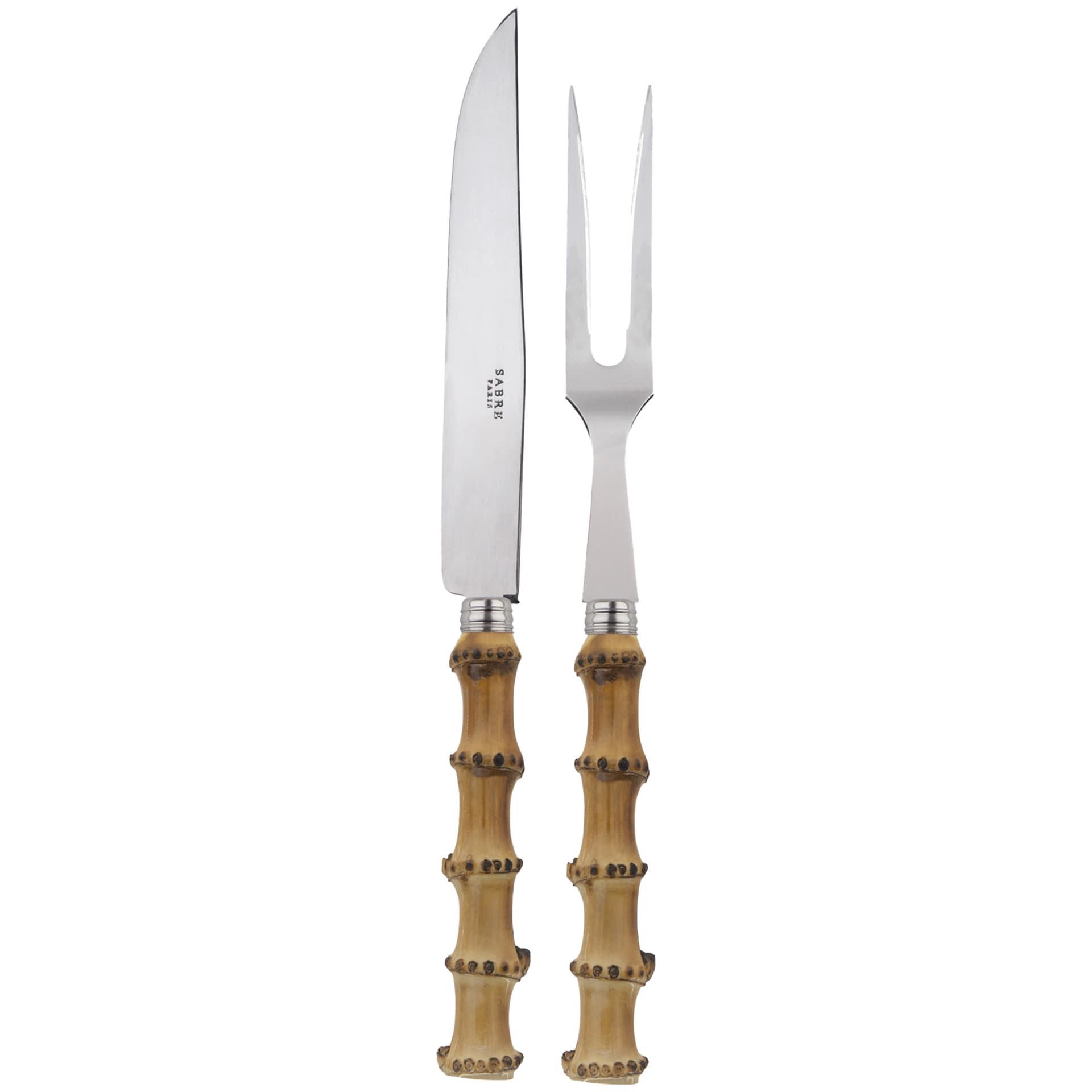 Sabre Paris - Panda Carving Set Bamboo - Serveringsbestikk - Pascale Gelb - Metall