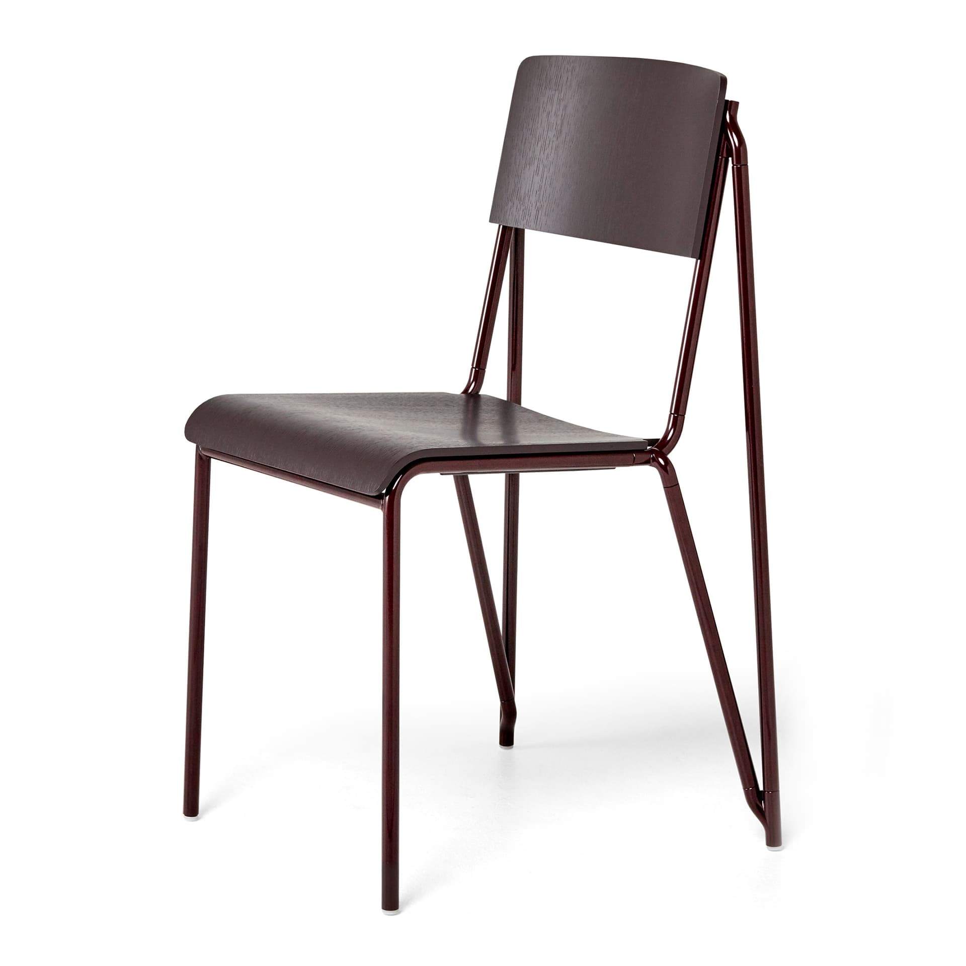 HAY - Petit Standard Dark Bordeaux Stained Oak / Dark Bordeaux Coated Steel - Spisestoler - Daniel Rybakken - Rød - Metall/Tre