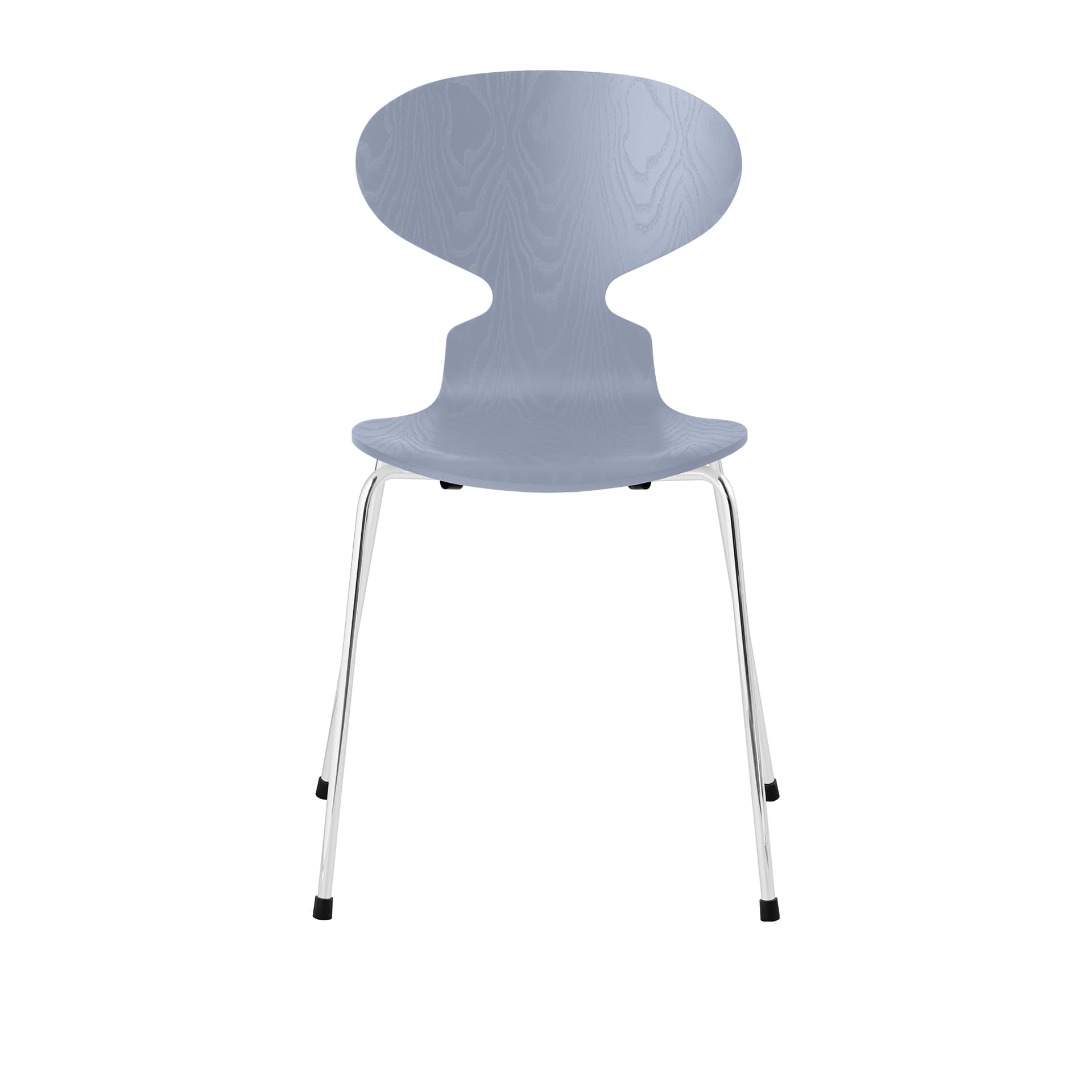 Fritz Hansen - Ant 3101 farget asketrefinér stålstativ krom dusk blue - Spisestoler - Arne Jacobsen - Blå - Metall/Tre