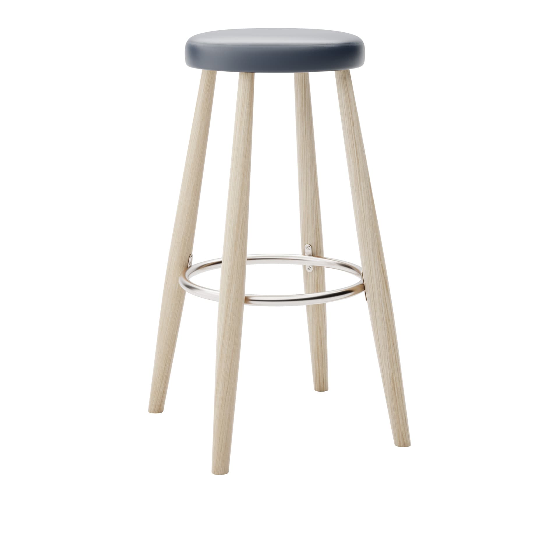 Carl Hansen - CH56 High Stool, Tvålad Ek, Lädergrupp B Thor - 350 - Barstoler & barkrakker - Hans J. Wegner - Tre farget - Lær/Metall/Tre