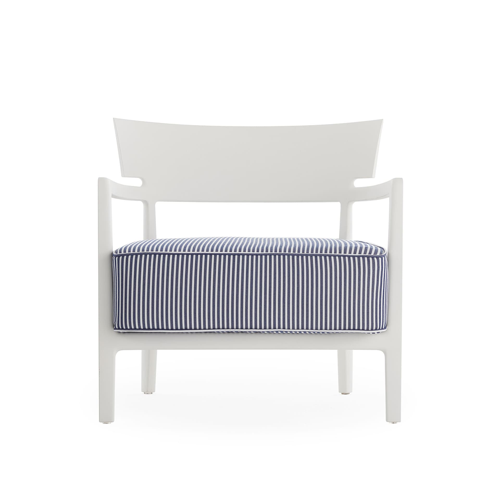Kartell - Cara Mat Outdoor White/Blue - Utendørs lenestoler - Philippe Starck - Blå - Tekstilmateriale/Plast