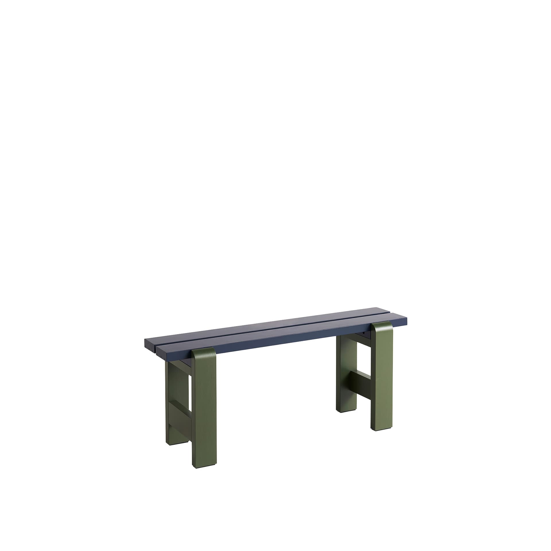 HAY - Weekday Bench Duo / Steel Blue Benchtop / Olive Frame - Hagebenker & sofaer - Hannes & Fritz - Grønn,Blå - Tre