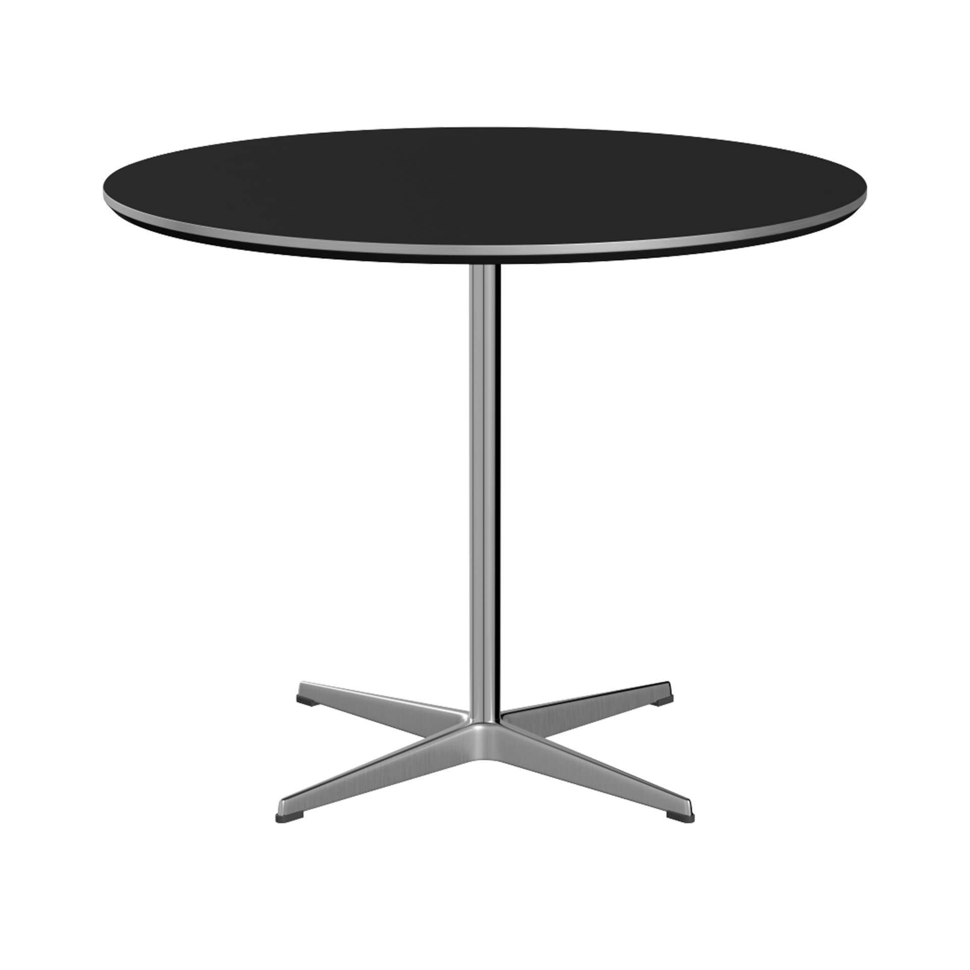 Fritz Hansen - A623 Cirkulär, Ø90 cm, Laminat Svart, 4-grenad stjärnfot - Spisebord - Arne Jacobsen,Piet Hein - Svart - Laminat/Metall