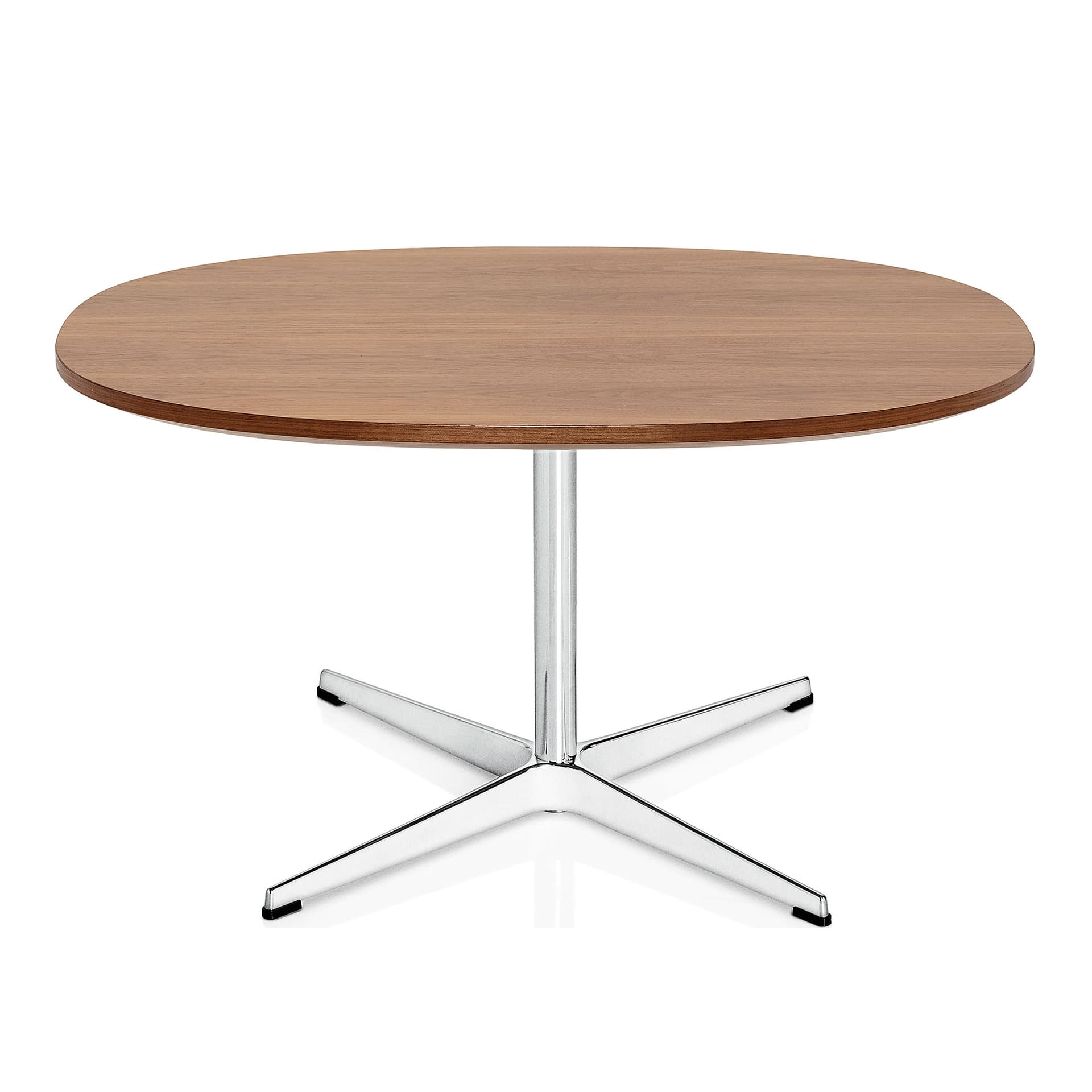 Fritz Hansen - A202 Supercirkulär Soffbord, 75x75 cm, Valnötsfanér - Sofabord - Arne Jacobsen,Piet Hein - Tre farget - Metall/Tre