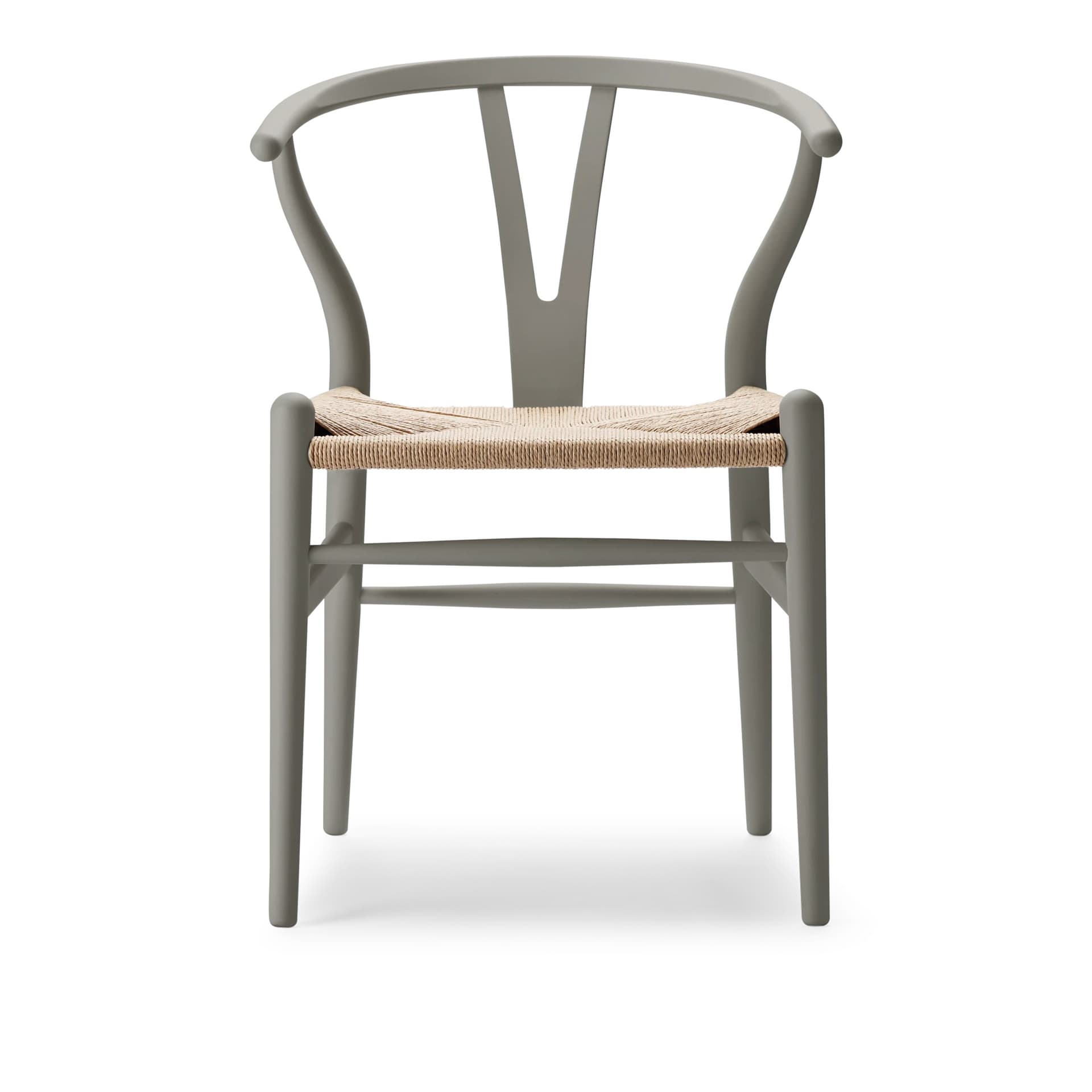 Carl Hansen - CH24 Y-stolen, Bok, Soft Silver Grey, Naturflätad - Spisestoler - Hans J. Wegner - Grå