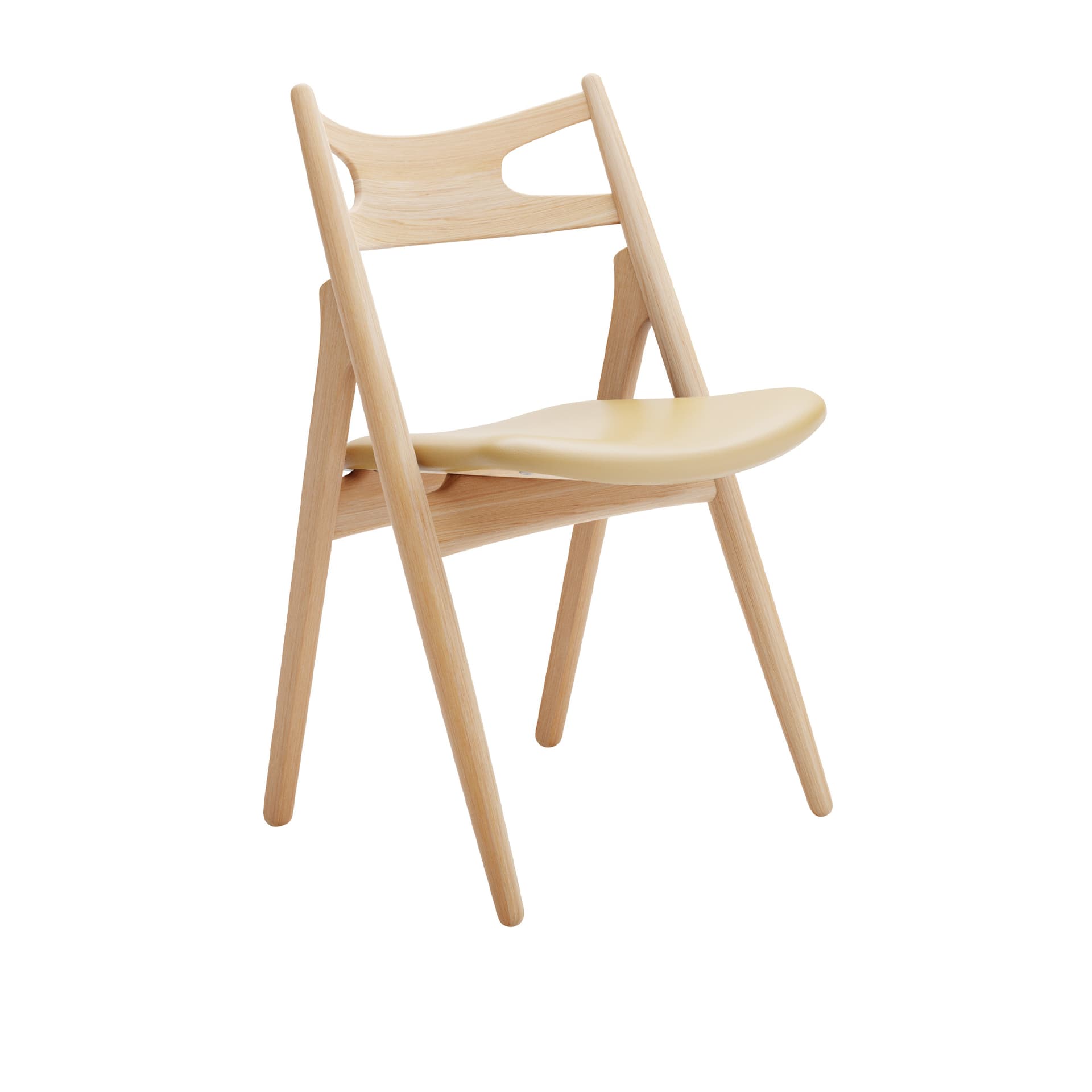 Carl Hansen - CH29P Sawbuck Chair, Oljad Ek, Lädergrupp B Thor - 325 - Spisestoler - Hans J. Wegner - Tre farget - Lær/Tre