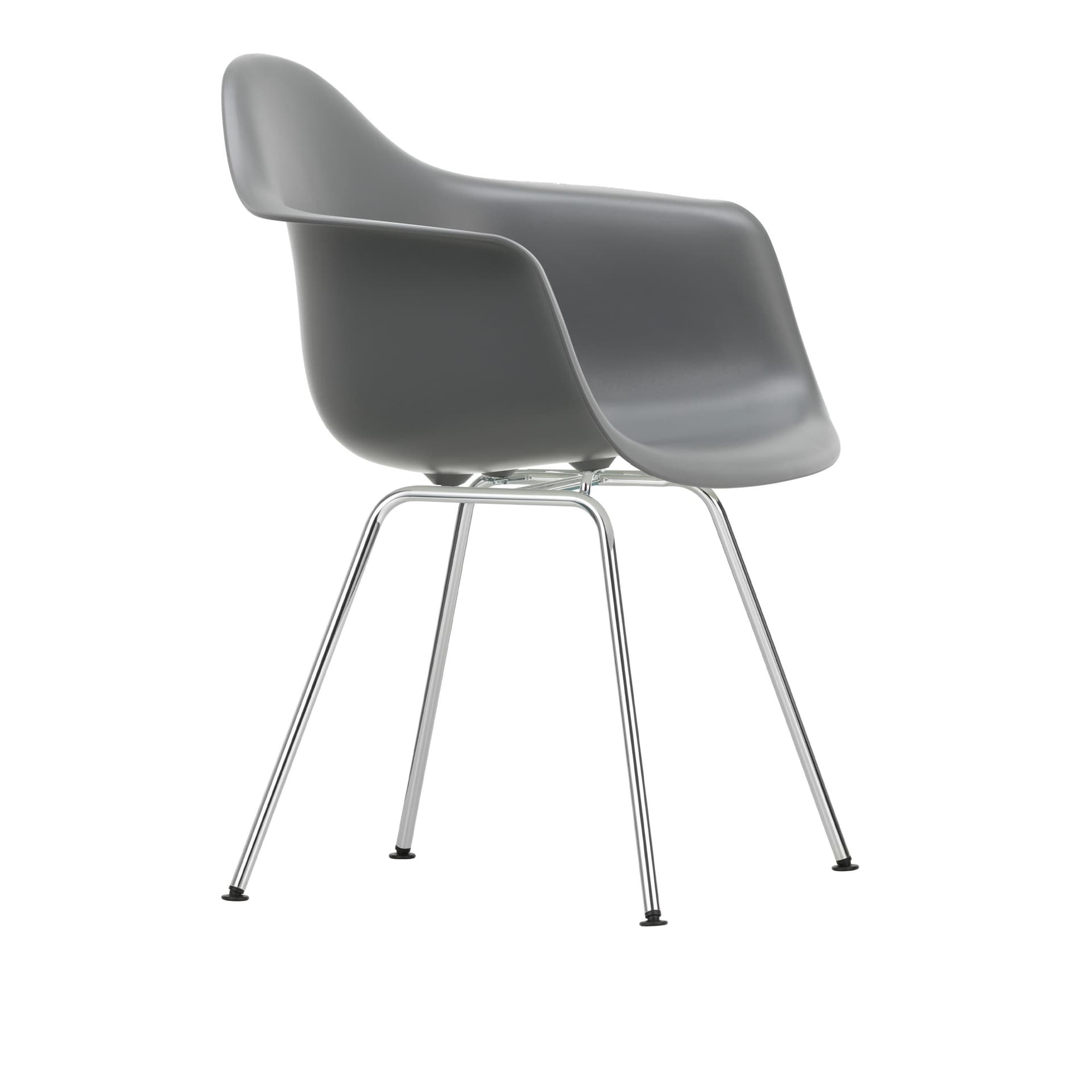 Vitra - Eames Plastic Armchair DAX - 56 Granite Grey - Chrome Base - Spisestoler - Charles & Ray Eames - Grå - Metall/Plast