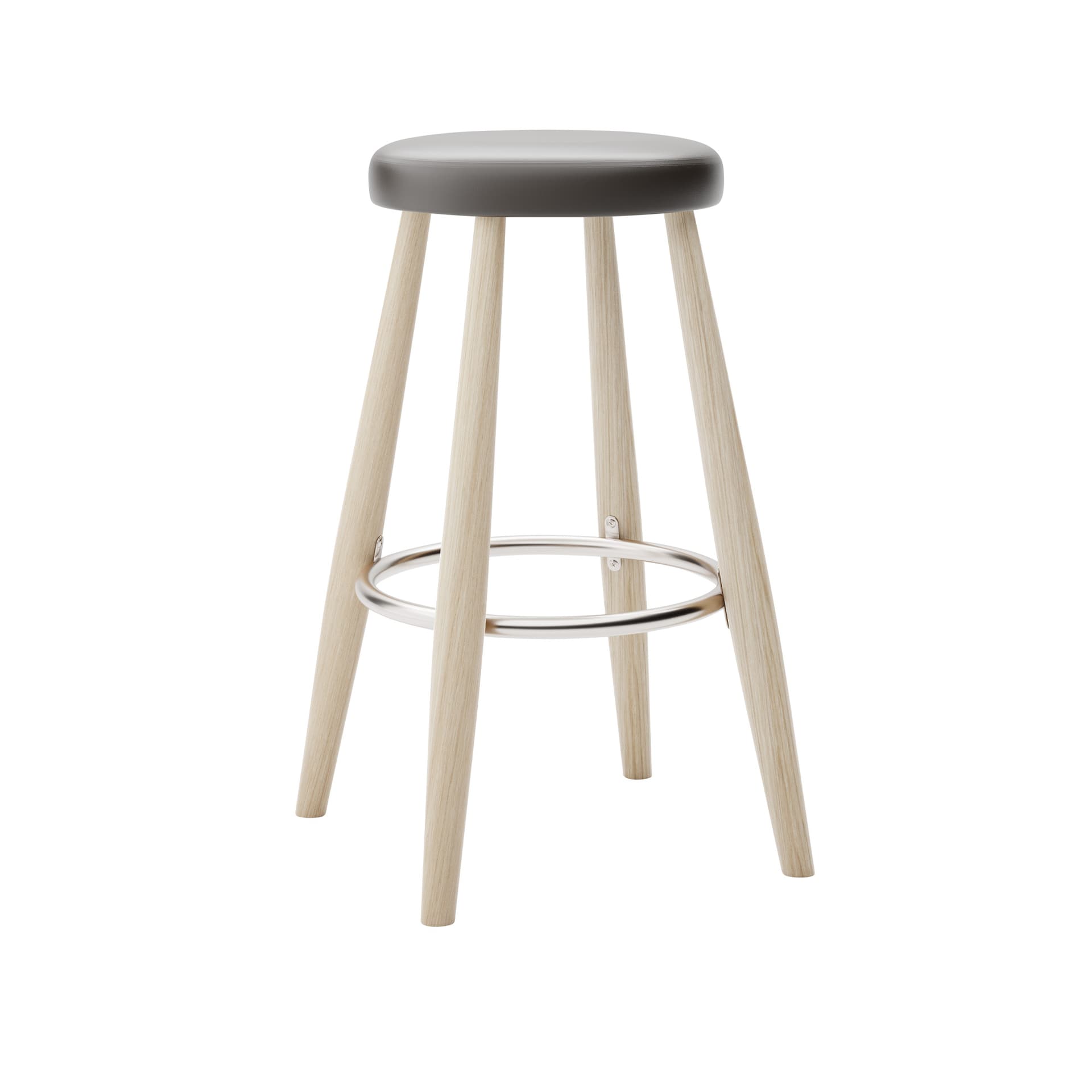 Carl Hansen - CH58 Low Stool, Tvålad Ek, Lädergrupp B Thor - 377 - Barstoler & barkrakker - Hans J. Wegner - Tre farget - Lær/Metall/Tre