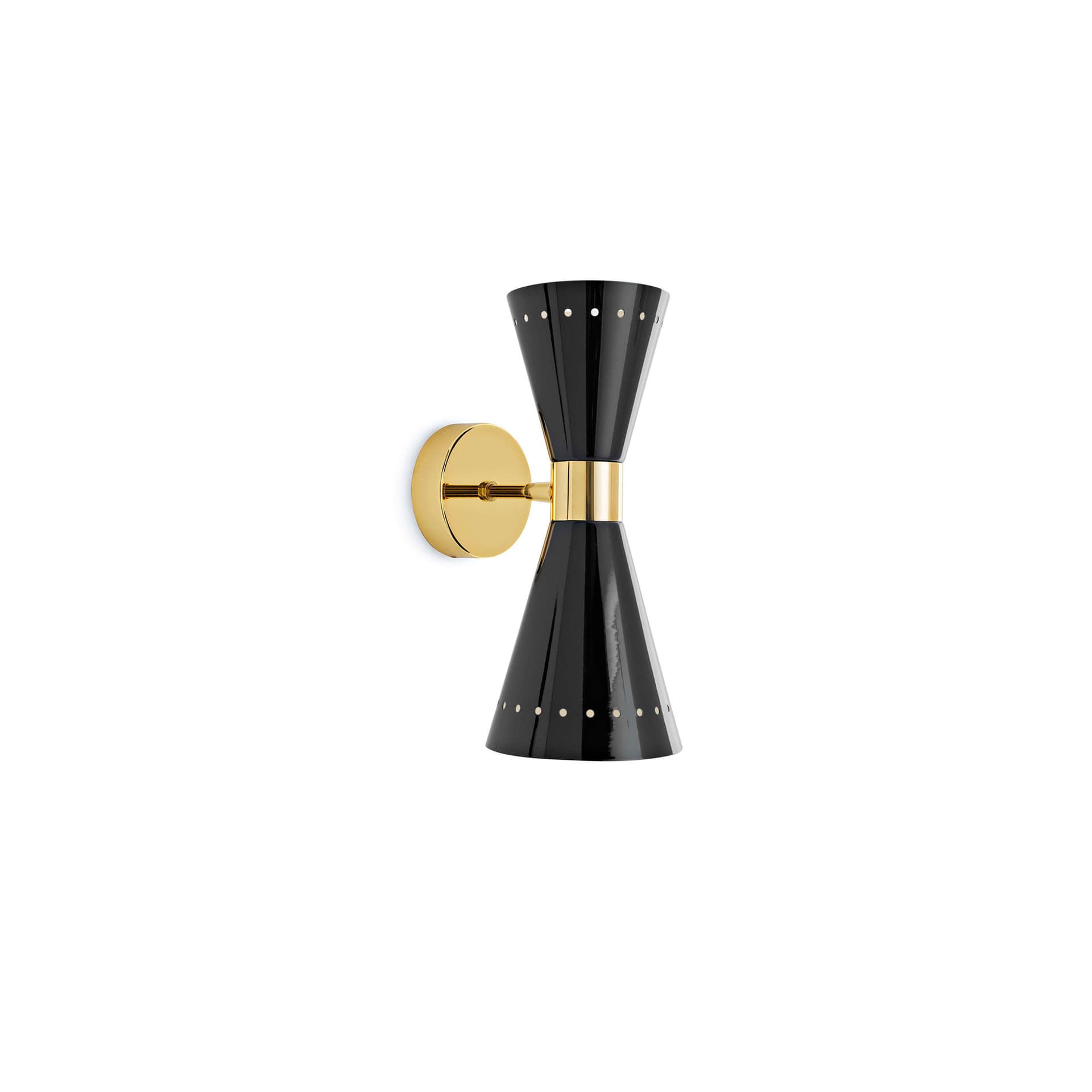 Stilnovo - Megafono vegglampe, svart, bredde 14 cm, 2 lyskilder