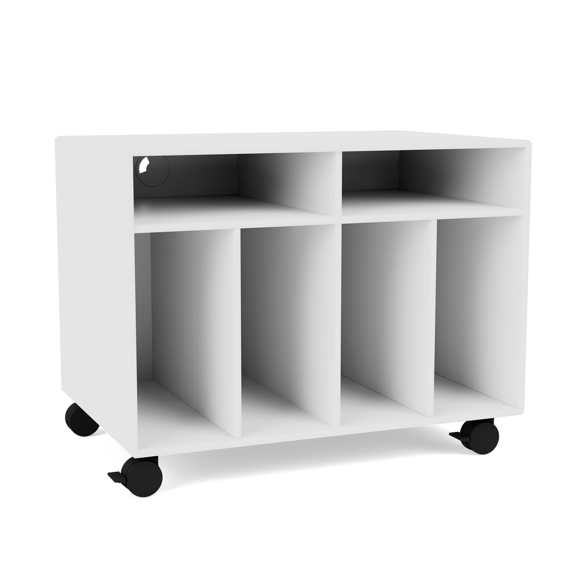 Montana - SPIN I Vinyl Storage, 05-CastorsCR70Black, 101 New White - Quickship - TV-benker - Peter J. Lassen - Hvit