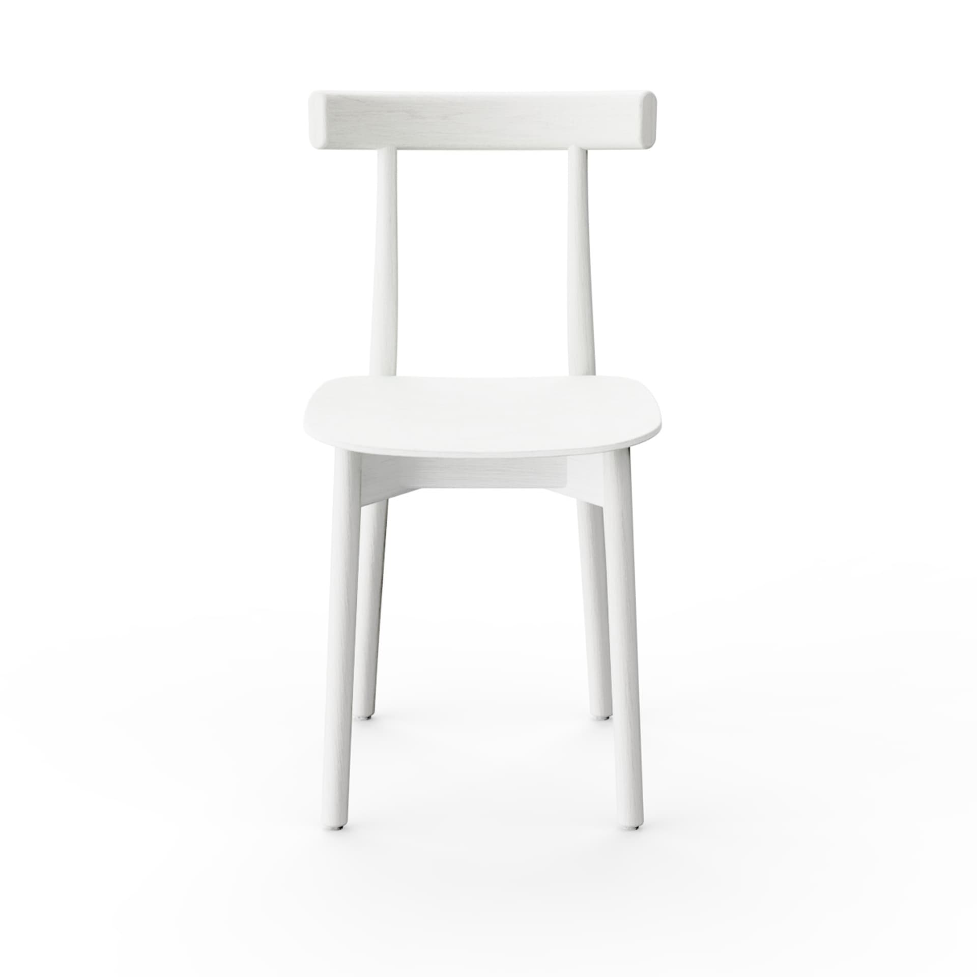 NINE - Skinny Wooden Chair White stained ash RAL 9003 - Spisestoler - John Tree - Hvit - Tre