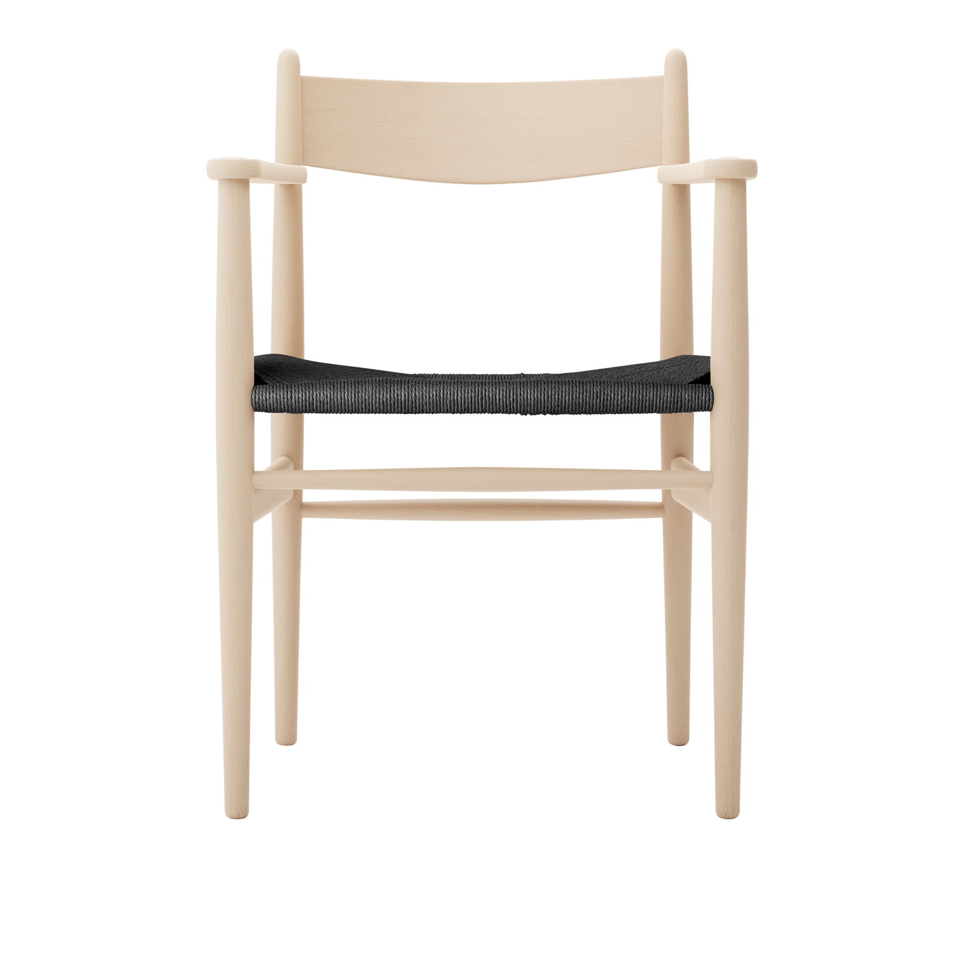 Carl Hansen - CH37, Tvålad Bok, Svartflätat papperssnöre - Spisestoler - Hans J. Wegner - Tre farget - Tre