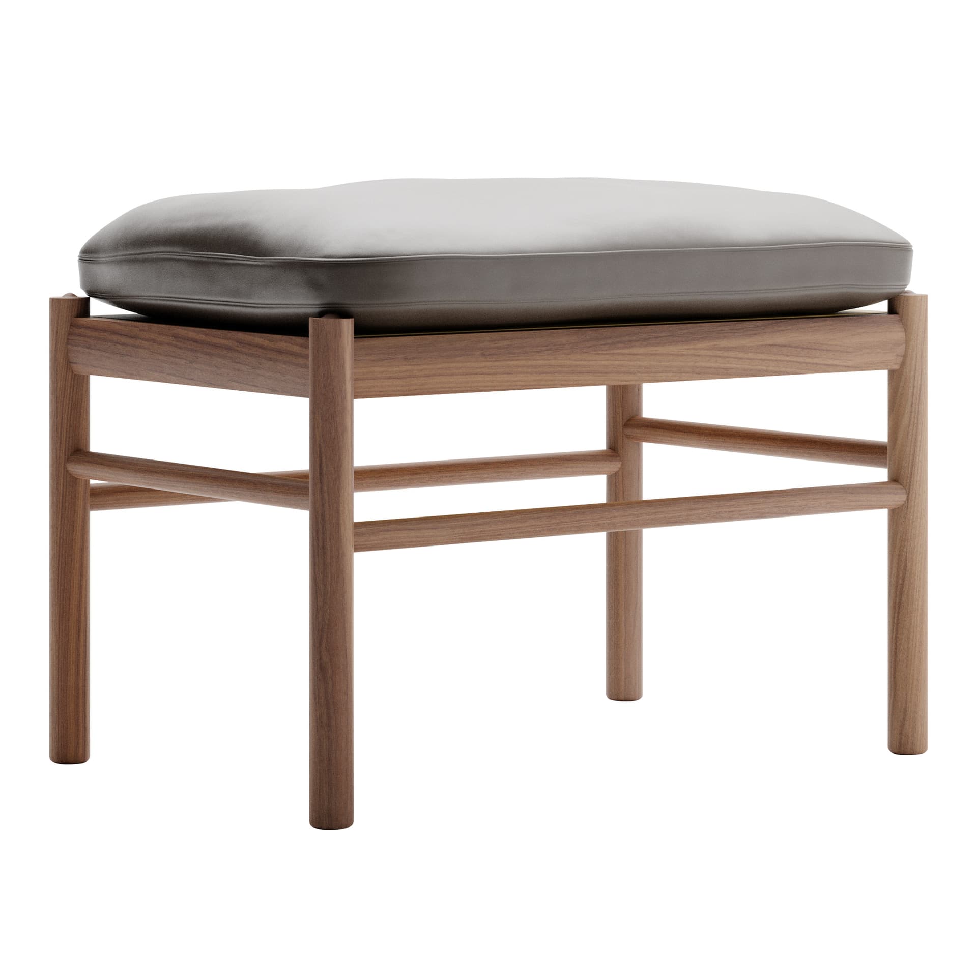 Carl Hansen - OW149F - Colonial Footstool, Oljad Valnöt, Lädergrupp B Thor - 306 - Skamler & Taburetter - Ole Wanscher - Brun - Lær/Tre