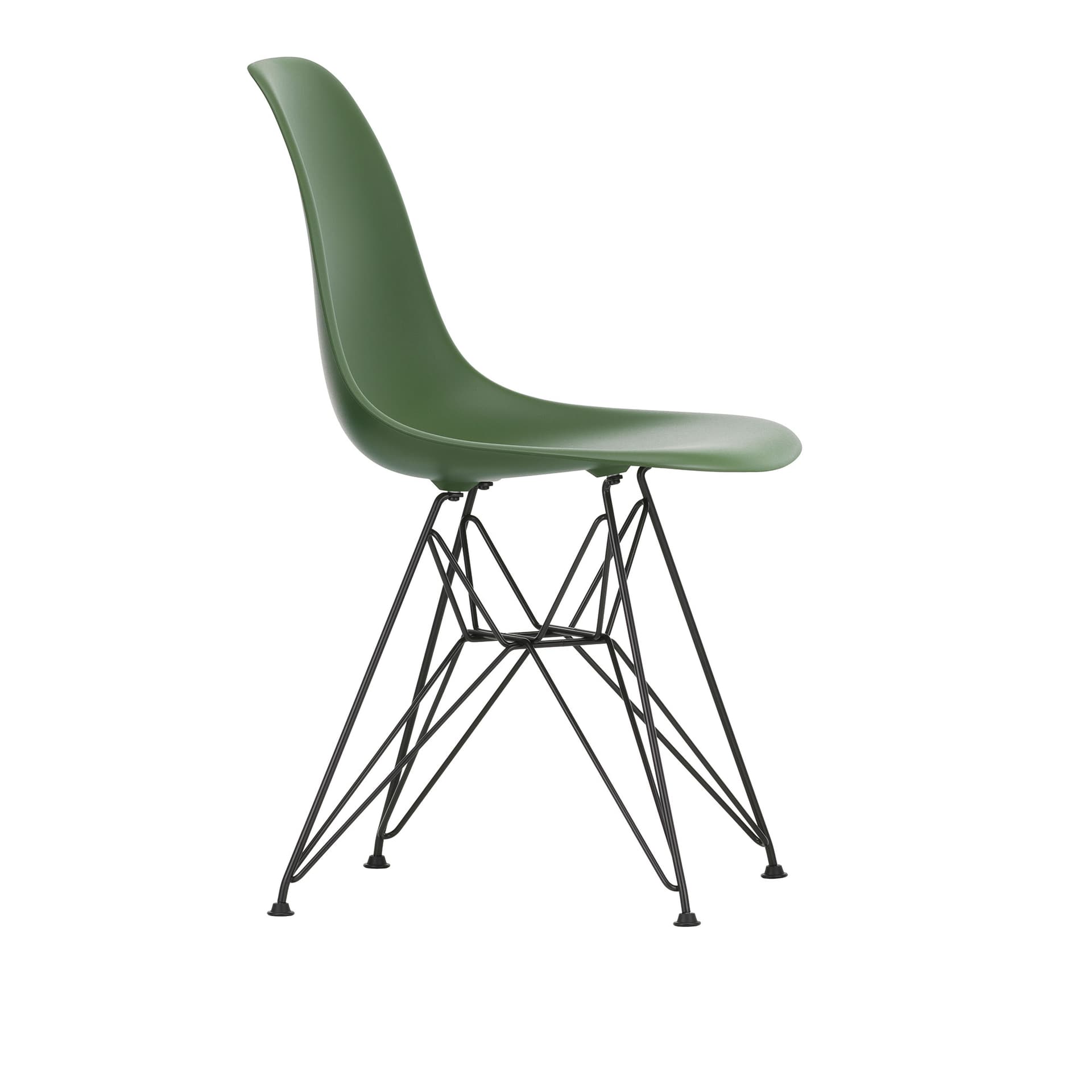 Vitra - Eames Plastic Chair DSR 48 Forest Basic Dark Base - Spisestoler - Charles & Ray Eames - Grønn - Metall/Plast