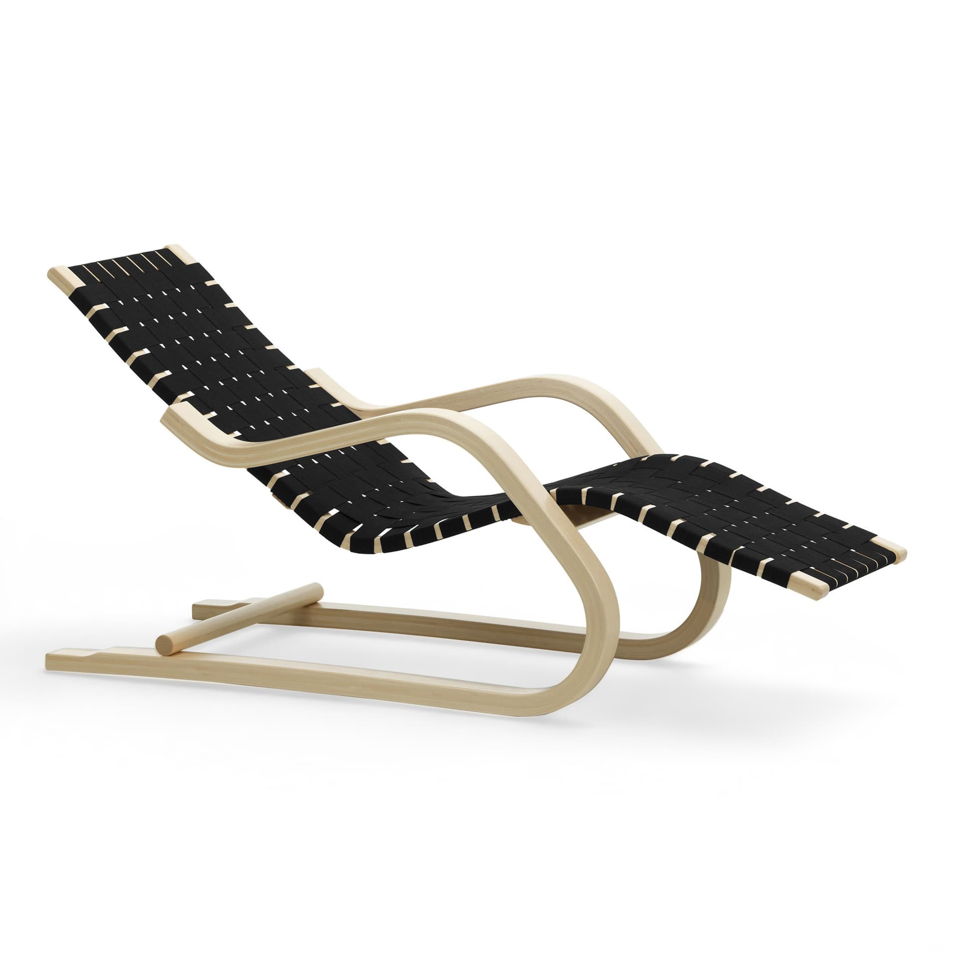 Artek - Lounge Chair 43 Black Blue - Lenestoler - Alvar Aalto - Blå - Tre/Tekstilmateriale