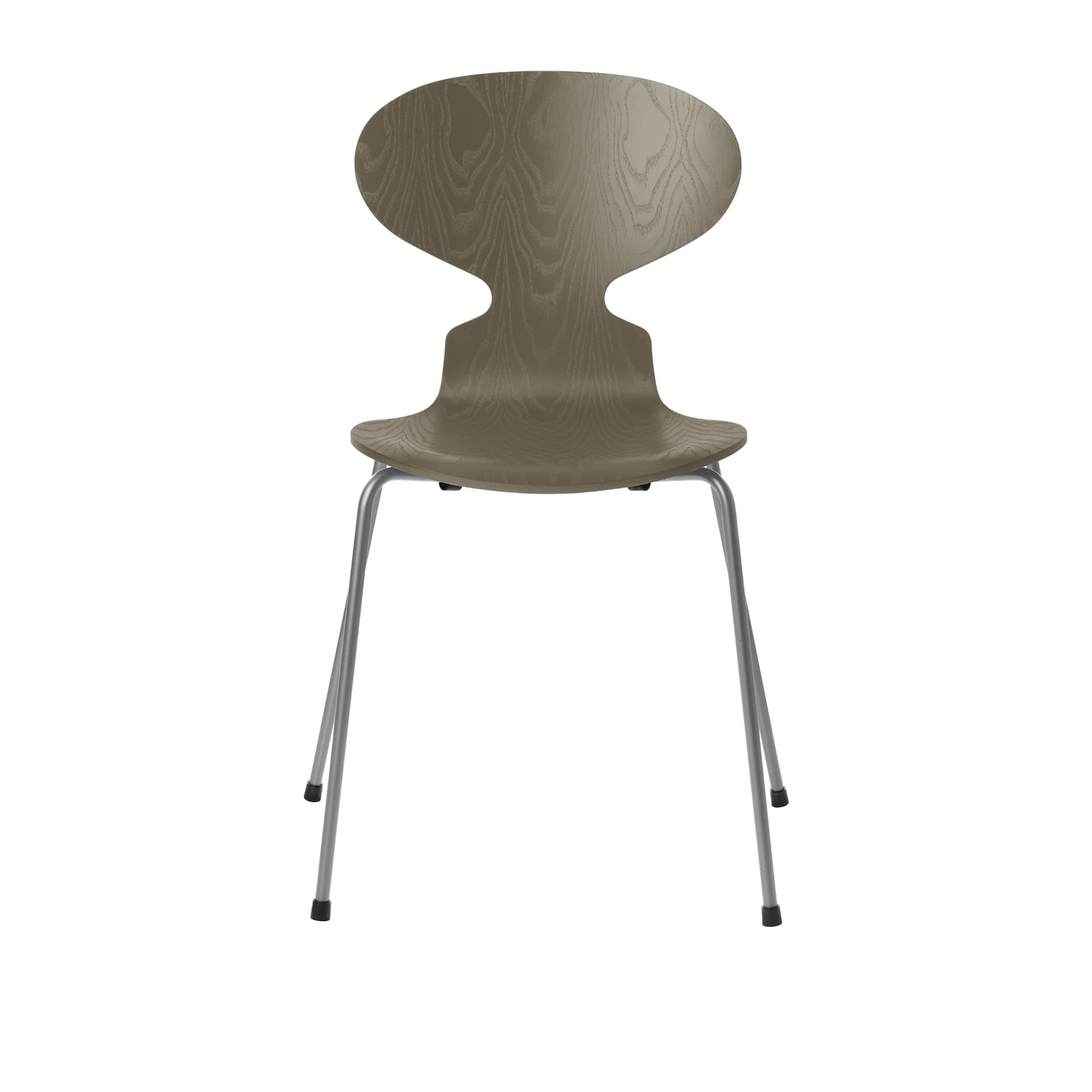 Fritz Hansen - Ant 3101 farget asketrefinér stålstativ sølvgrå olive green - Spisestoler - Arne Jacobsen - Grønn - Metall/Tre