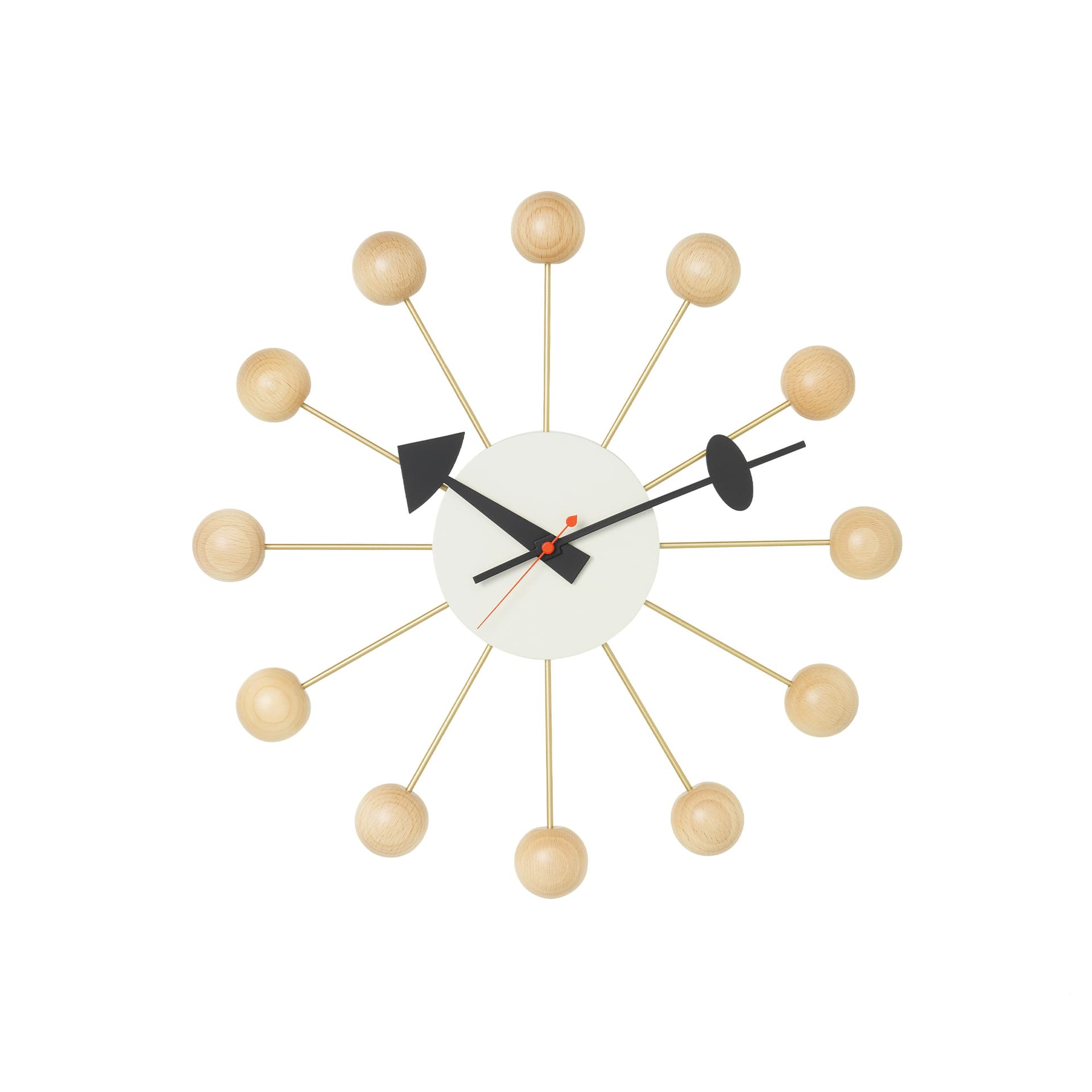 Vitra - Ball Clock, Natural - Klokker - George Nelson - Brun
