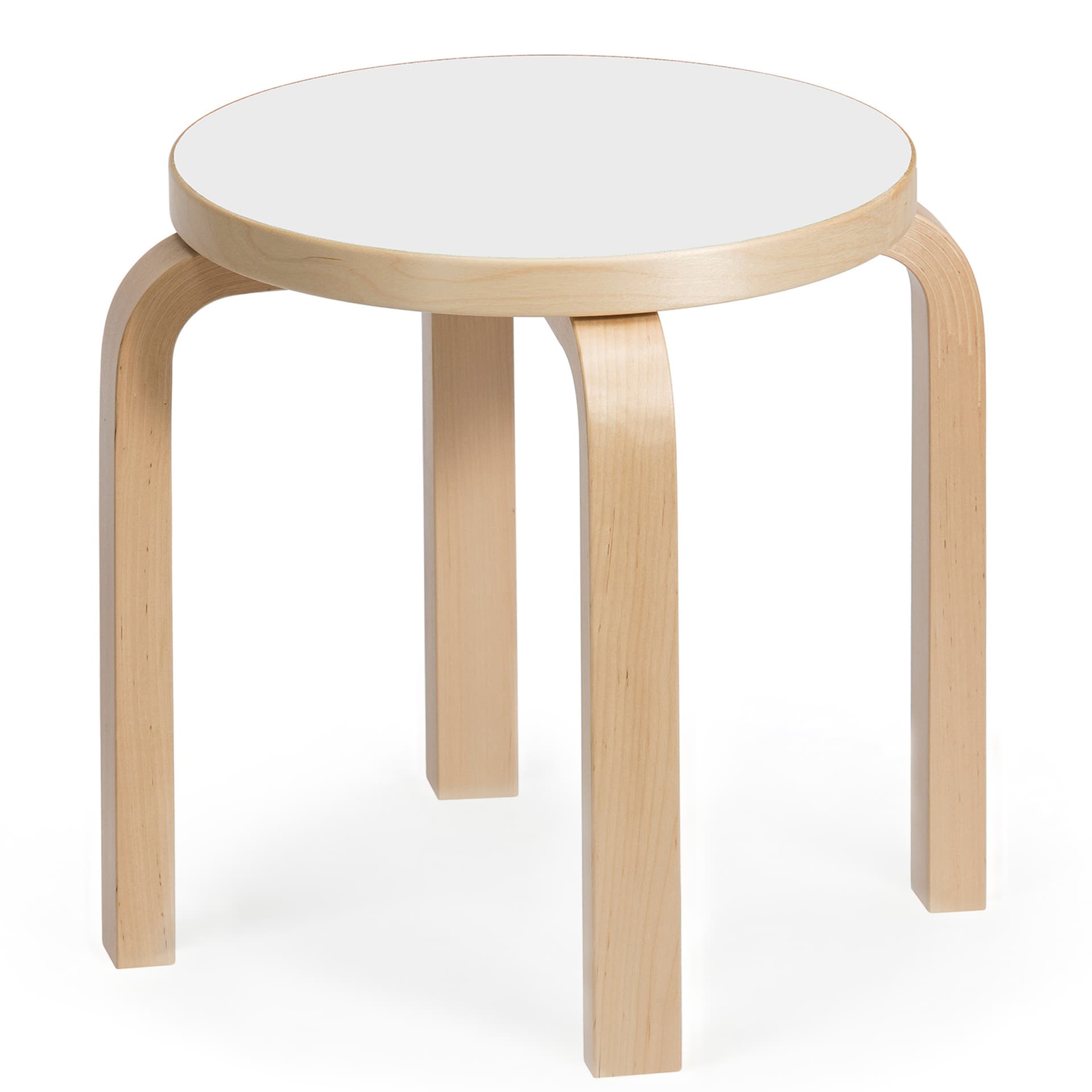 Artek - Barnpall NE60, 4 ben, Vit laminat - Stoler for barn - Alvar Aalto - Hvit - Tre