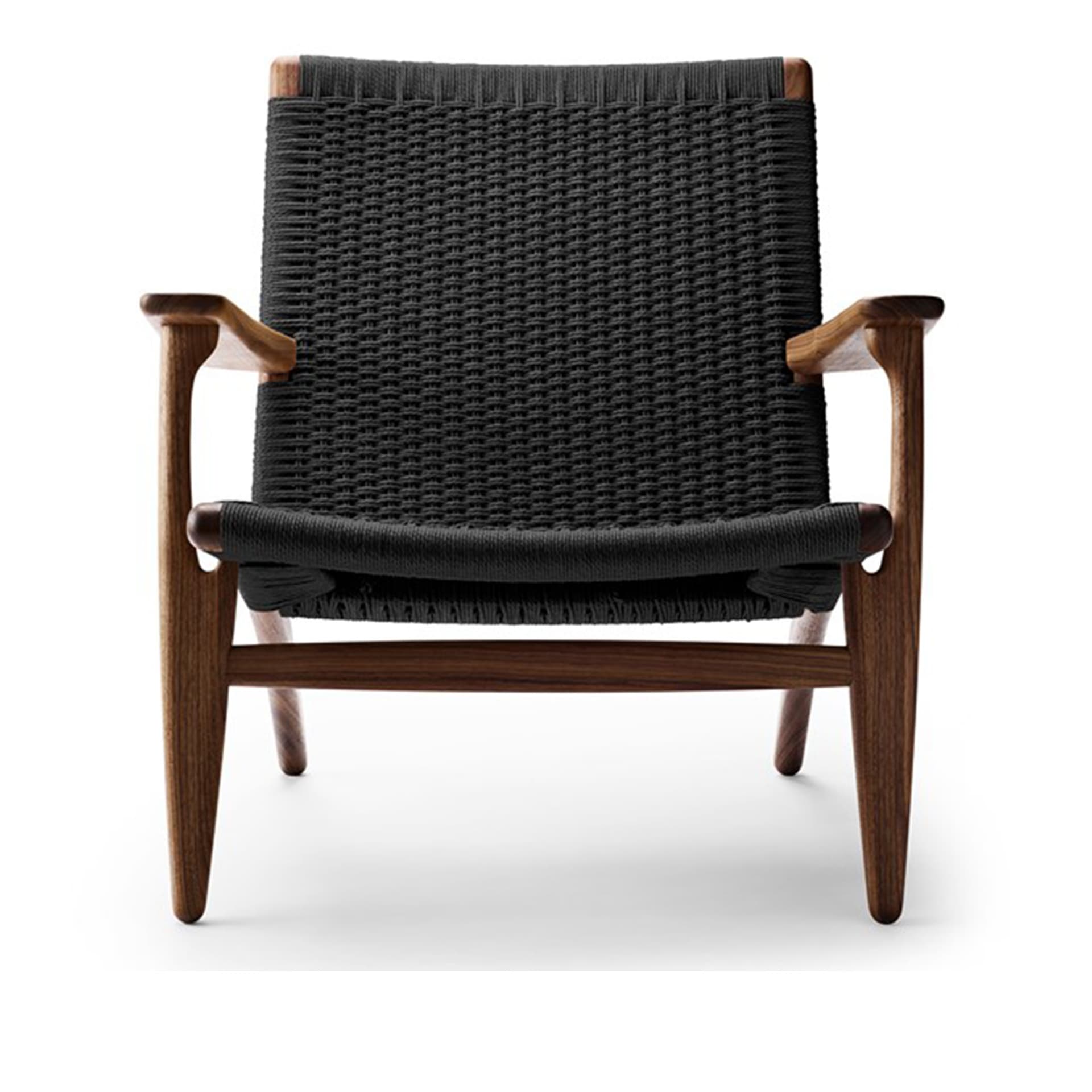 Carl Hansen - CH25, Oljad Valnöt, Svartflätat papperssnöre - Lenestoler - Hans J. Wegner - Tre farget - Naturlig materiale/Tre