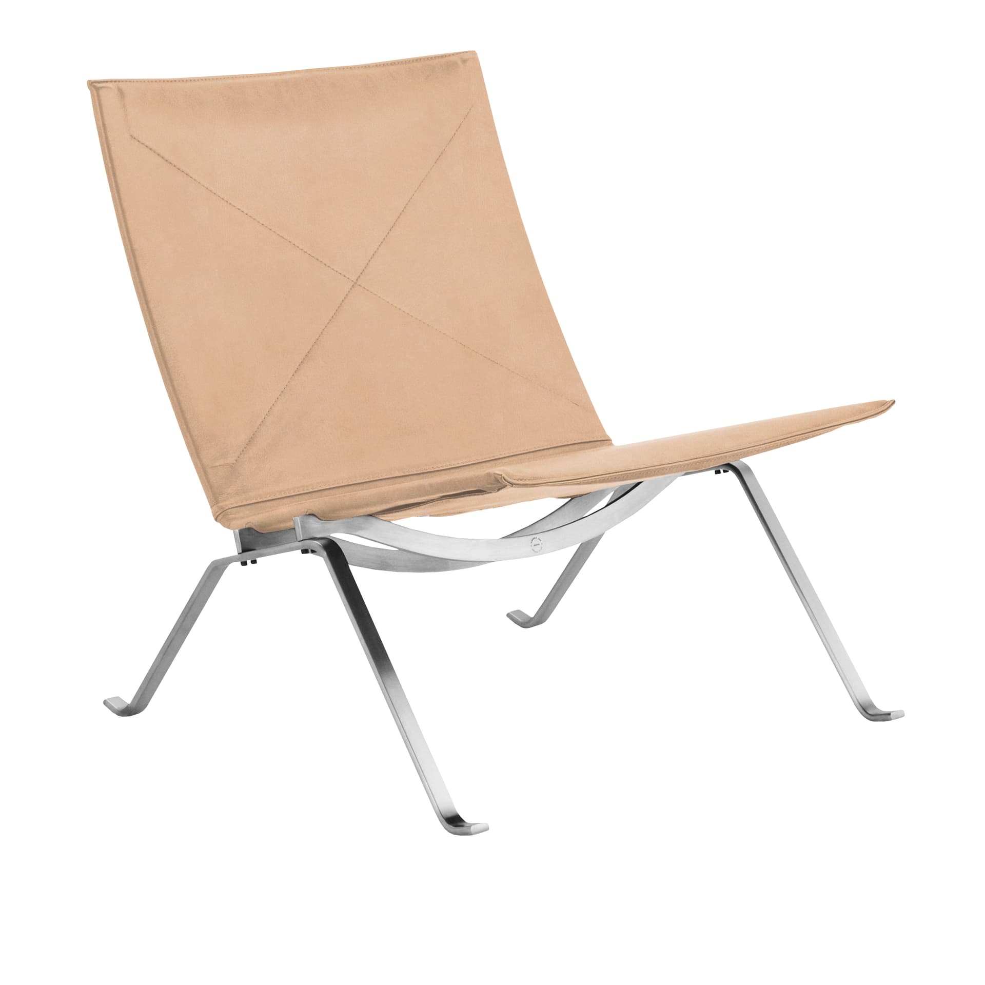 Fritz Hansen - PK22, Läder, Natural - Lenestoler - Poul Kjærholm - Brun - Lær/Metall