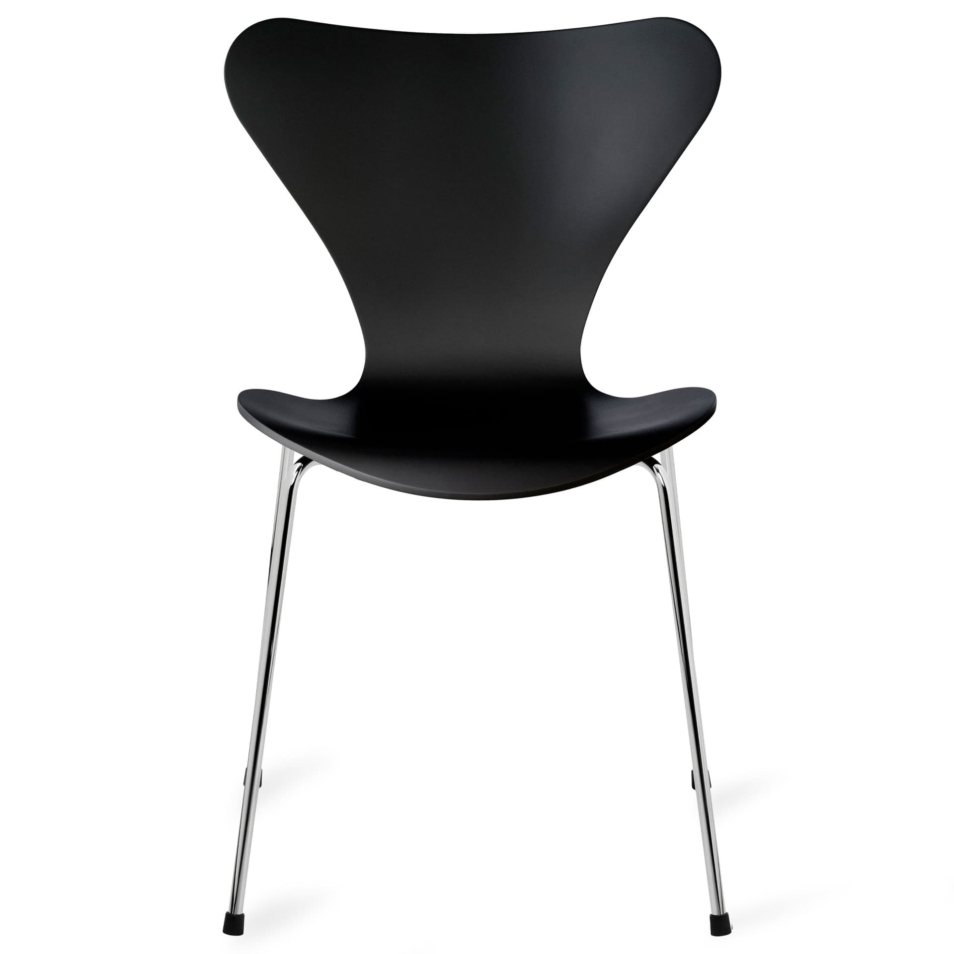 Fritz Hansen - Series 7 stol 3107 bøkfiner stålunderstell krom black - Spisestoler - Arne Jacobsen - Svart - Metall/Tre