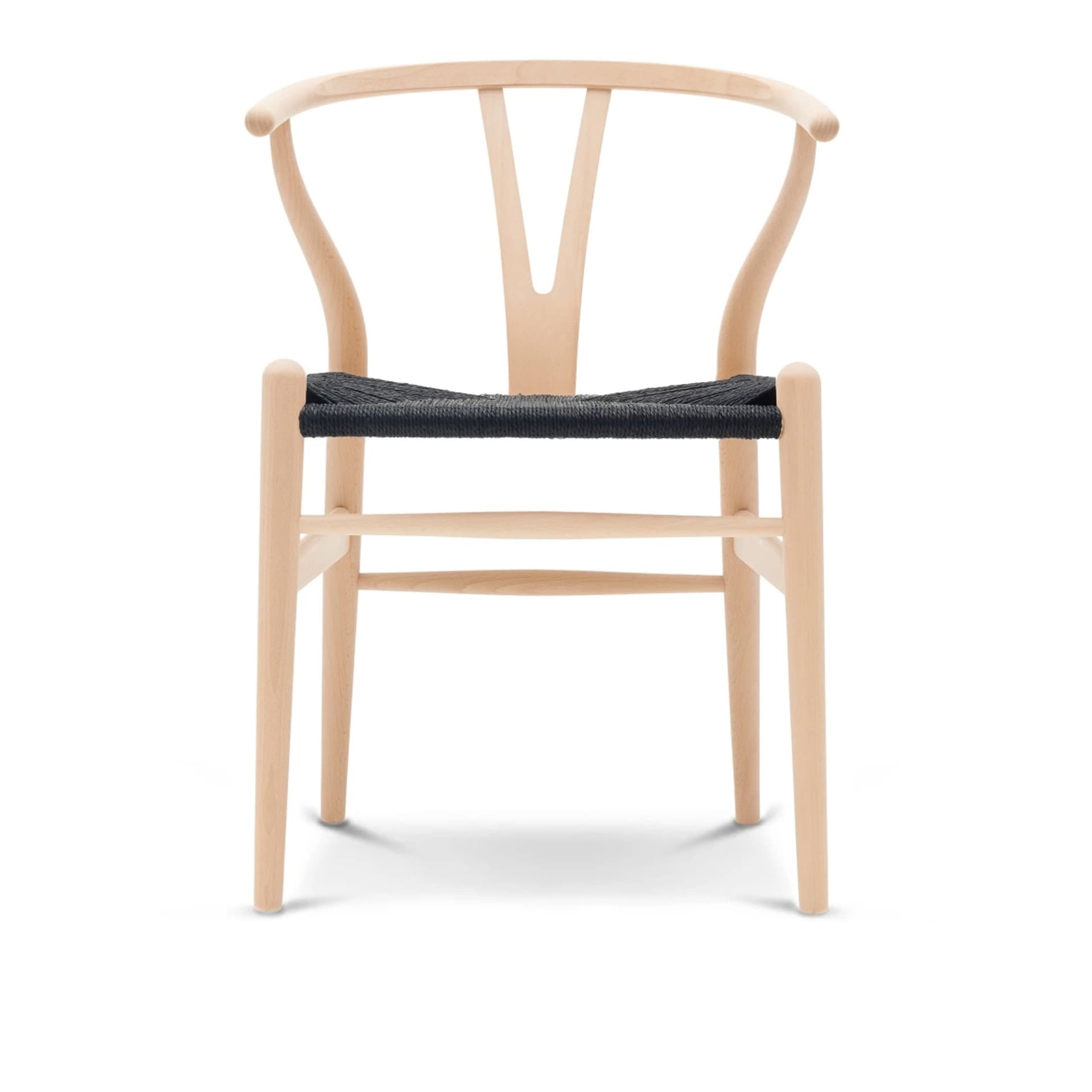 Carl Hansen - CH24 Y-Stolen, Tvålad Bok, Svartflätat papperssnöre - Spisestoler - Hans J. Wegner - Tre farget - Papir/Tre