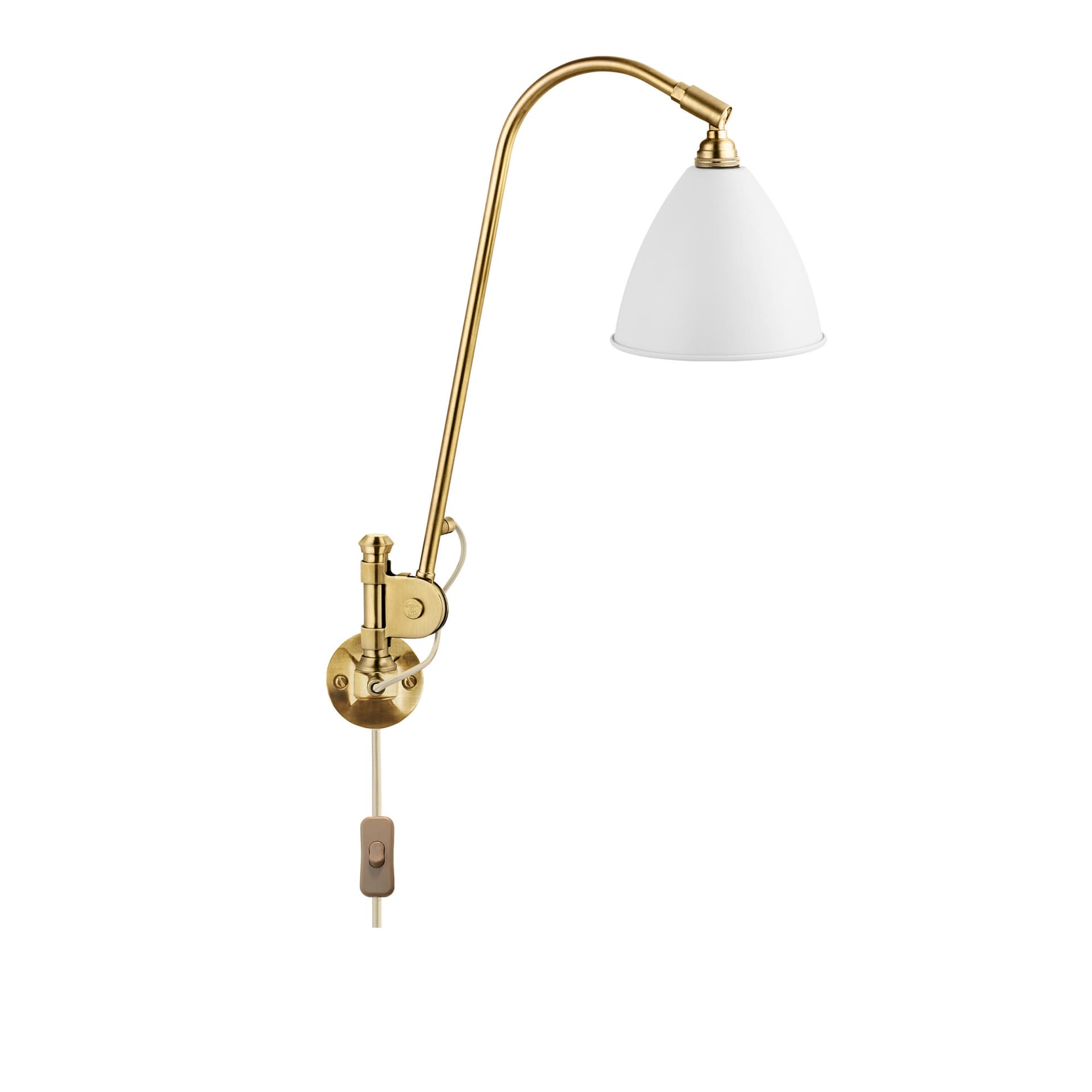 GUBI - Bestlite BL6 Vegglampe Ø16 Messing/Matt Hvit