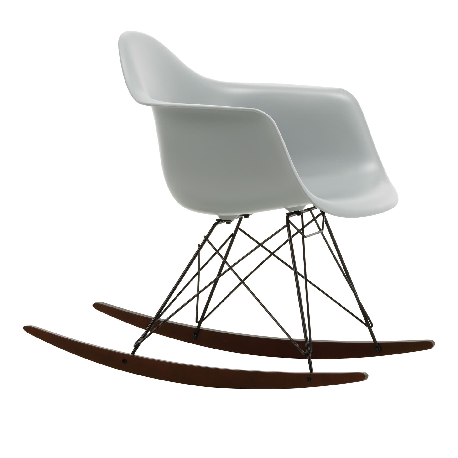 Vitra - Eames Plastic Armchair RAR - 24 Light Grey - Basic Dark Base - Dark Maple - Lenestoler - Charles & Ray Eames - Grå - Metall/Tre/Plast