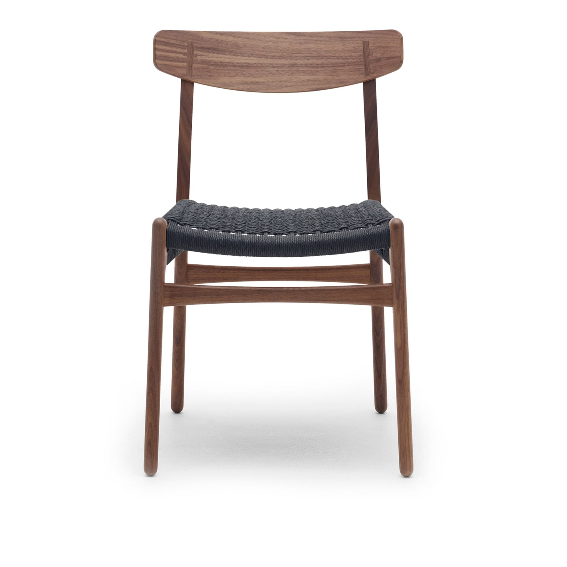 Carl Hansen - CH23, Oljad Valnöt, Svartflätat papperssnöre - Spisestoler - Hans J. Wegner - Tre farget - Papir/Tre