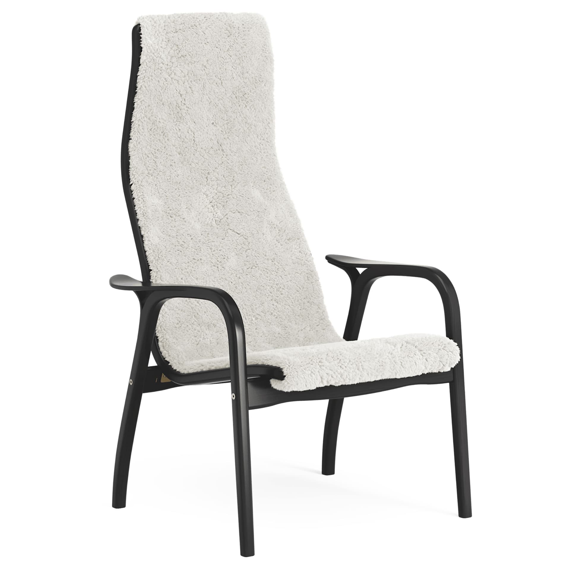 Swedese - Lamino fåtölj svartlaserad ek/fårskinn off-white - Lenestoler - Yngve Ekström - Beige - Tre/Ull