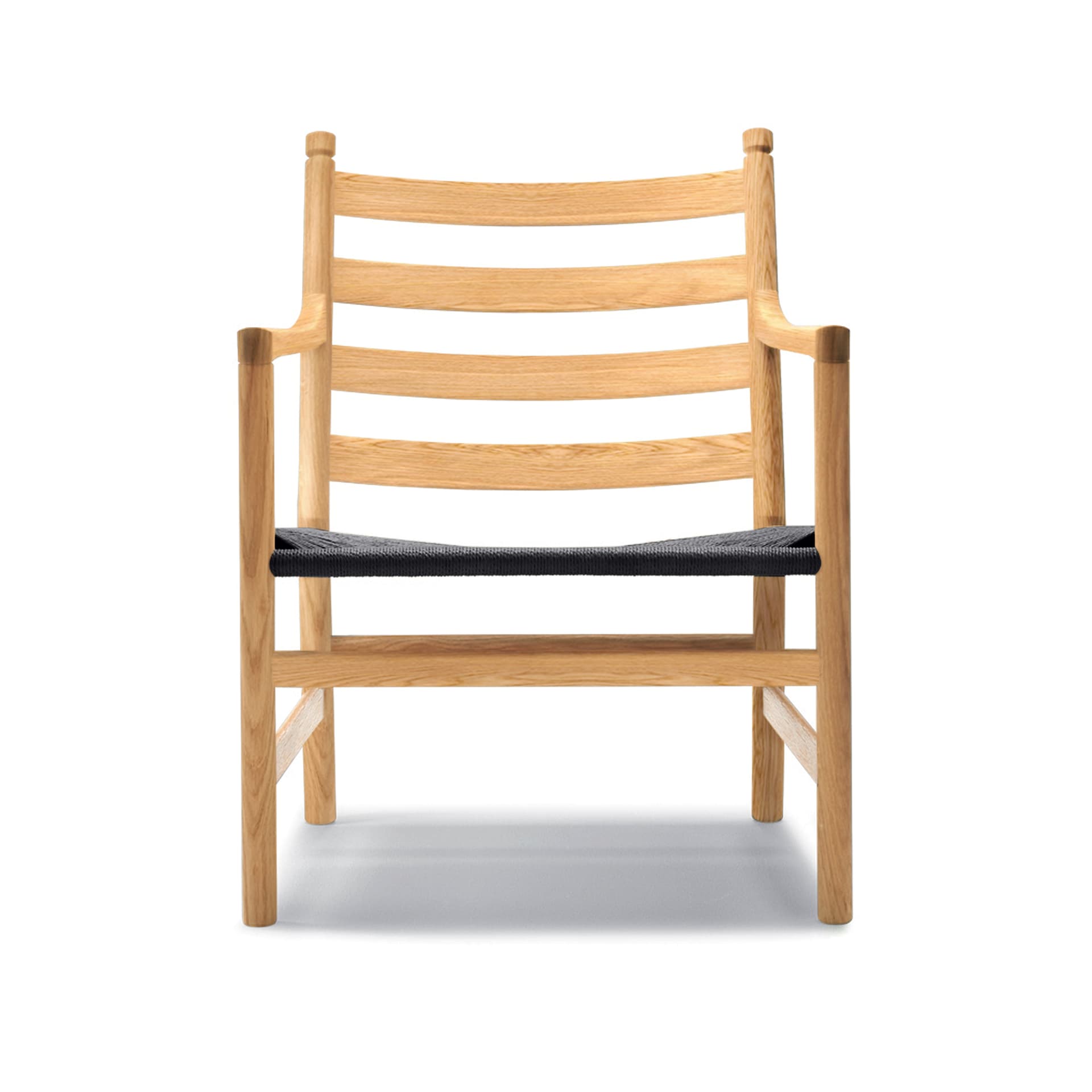 Carl Hansen - CH44 Ek Oljad / Snöre Svart - Lenestoler - Hans J. Wegner - Svart - Naturlig materiale/Tre