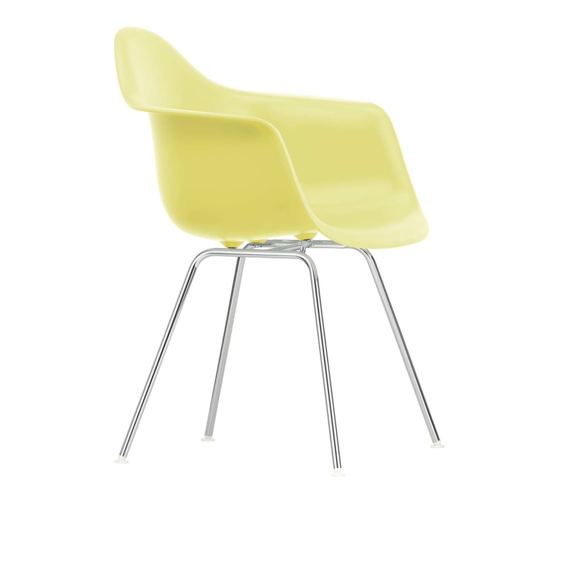 Vitra - Eames RE Plastic Armchair DAX 92 Citron, Chrome - Spisestoler - Charles & Ray Eames - Gul - Metall/Plast