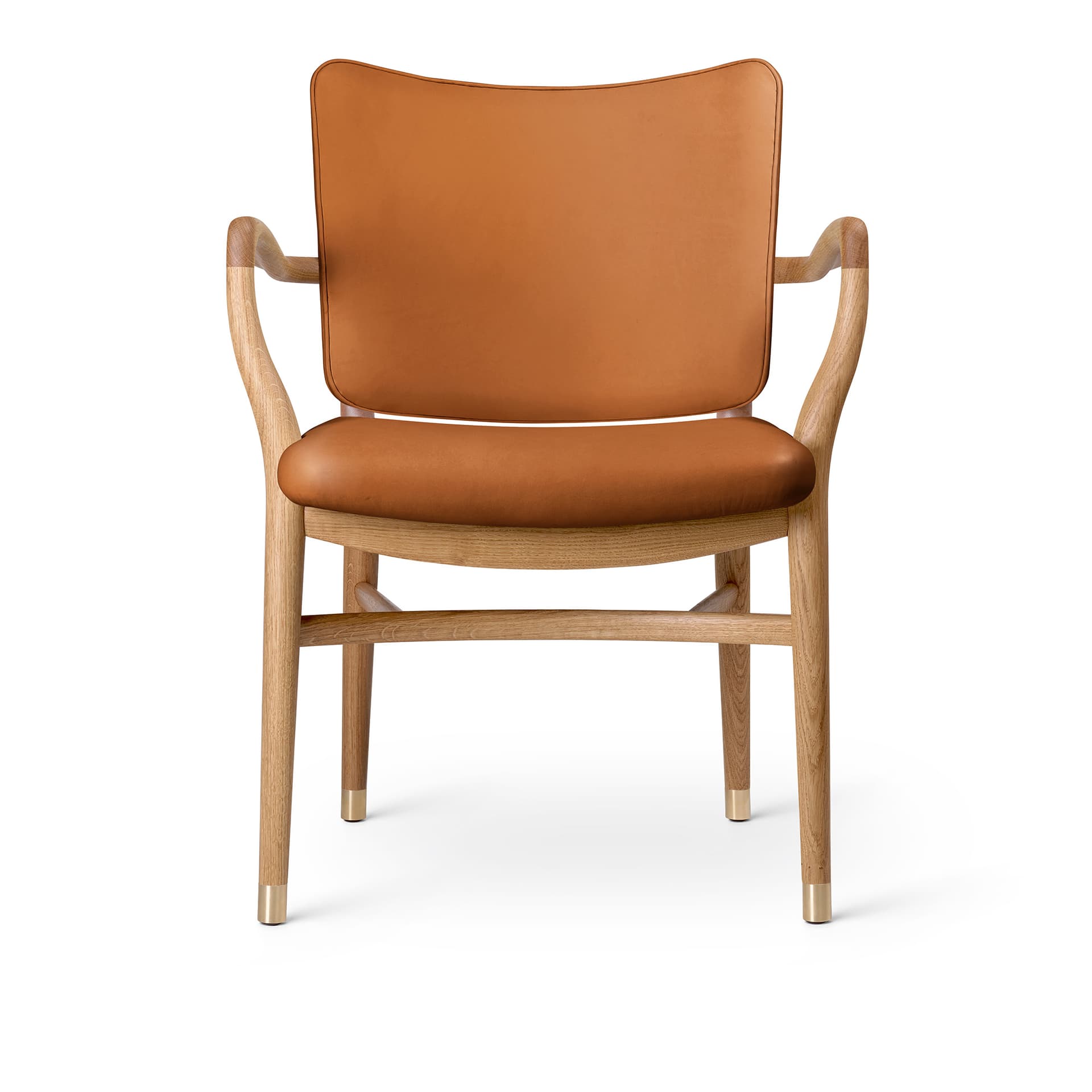 Carl Hansen - VLA61 Armchair Oak Oil Brass Sif 95 - Spisestoler - Vilhelm Lauritzen - Tre farget - Tre
