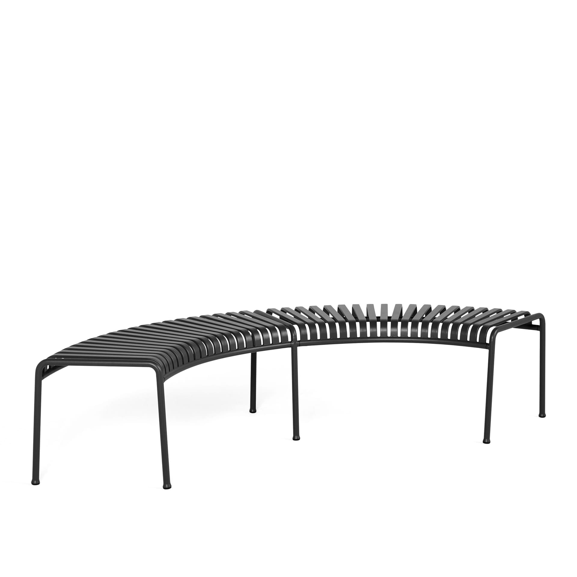 HAY - Palissade Park Bench - Anthracite - Hagebenker & sofaer - Ronan & Erwan Bouroullec - Svart