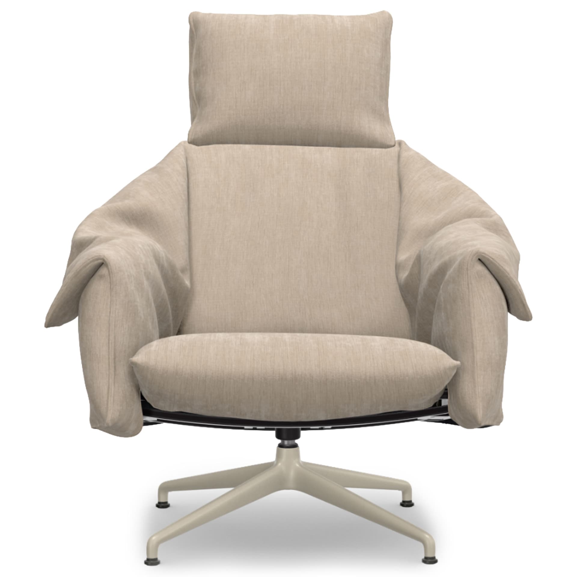 Vitra - Bascule Highback loungestol Iroko 2 / 09 Cream - Lenestoler - Beige - Tekstilmateriale