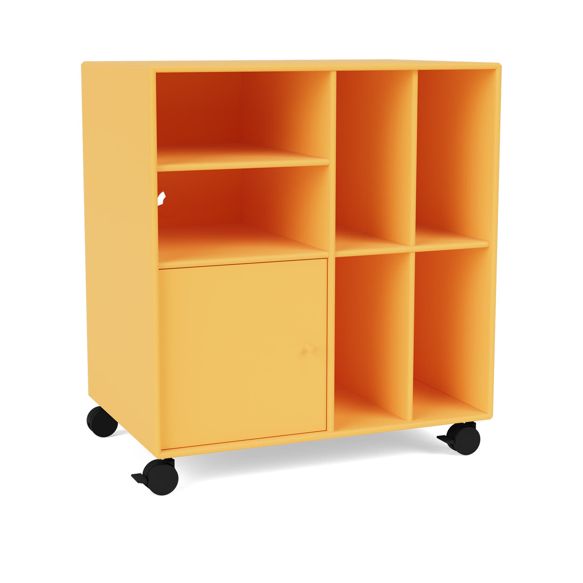 Montana - SPIN II Vinyl Storage, 05-CastorsCR70Black, 166 Acacia - Oppbevaringsskap - Peter J. Lassen - Gul