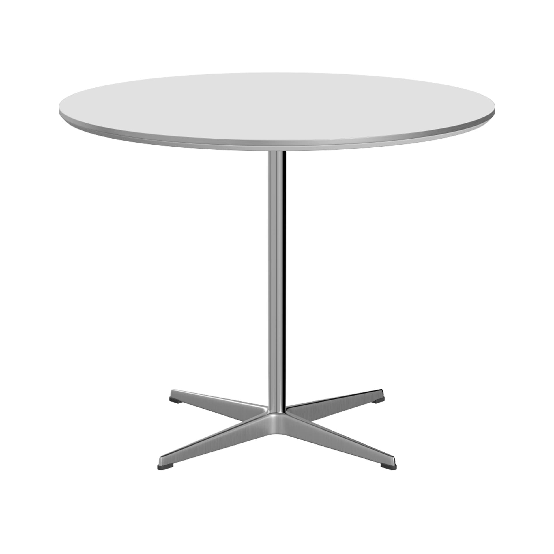 Fritz Hansen - A623 Cirkulär, Ø90 cm, Laminat Vit, 4-grenad stjärnfot - Spisebord - Arne Jacobsen,Piet Hein - Hvit - Laminat/Metall