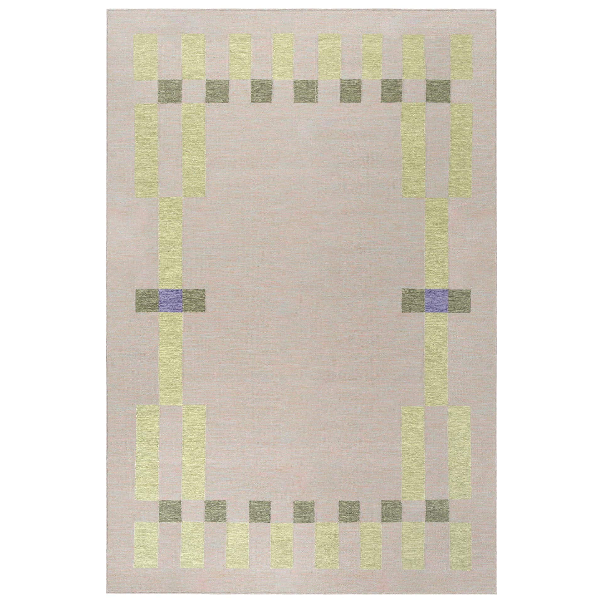 Nordic Knots - Tradition 02 Green 200 x 300 cm - Mønstrede tepper - Grønn - Ull